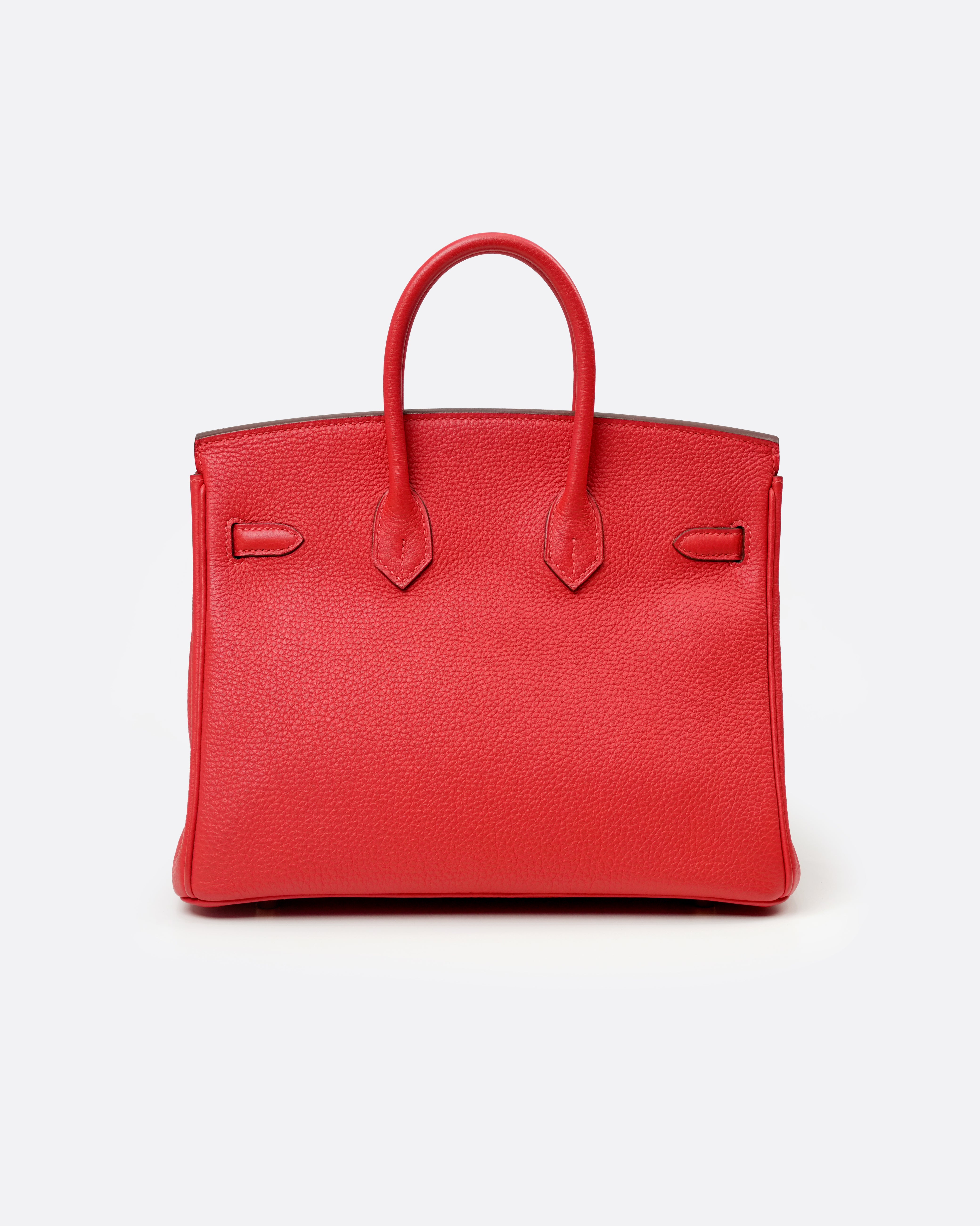 BIRKIN 25 ROUGE PIVOINE TOGO GOLD HARDWARE STAMP T