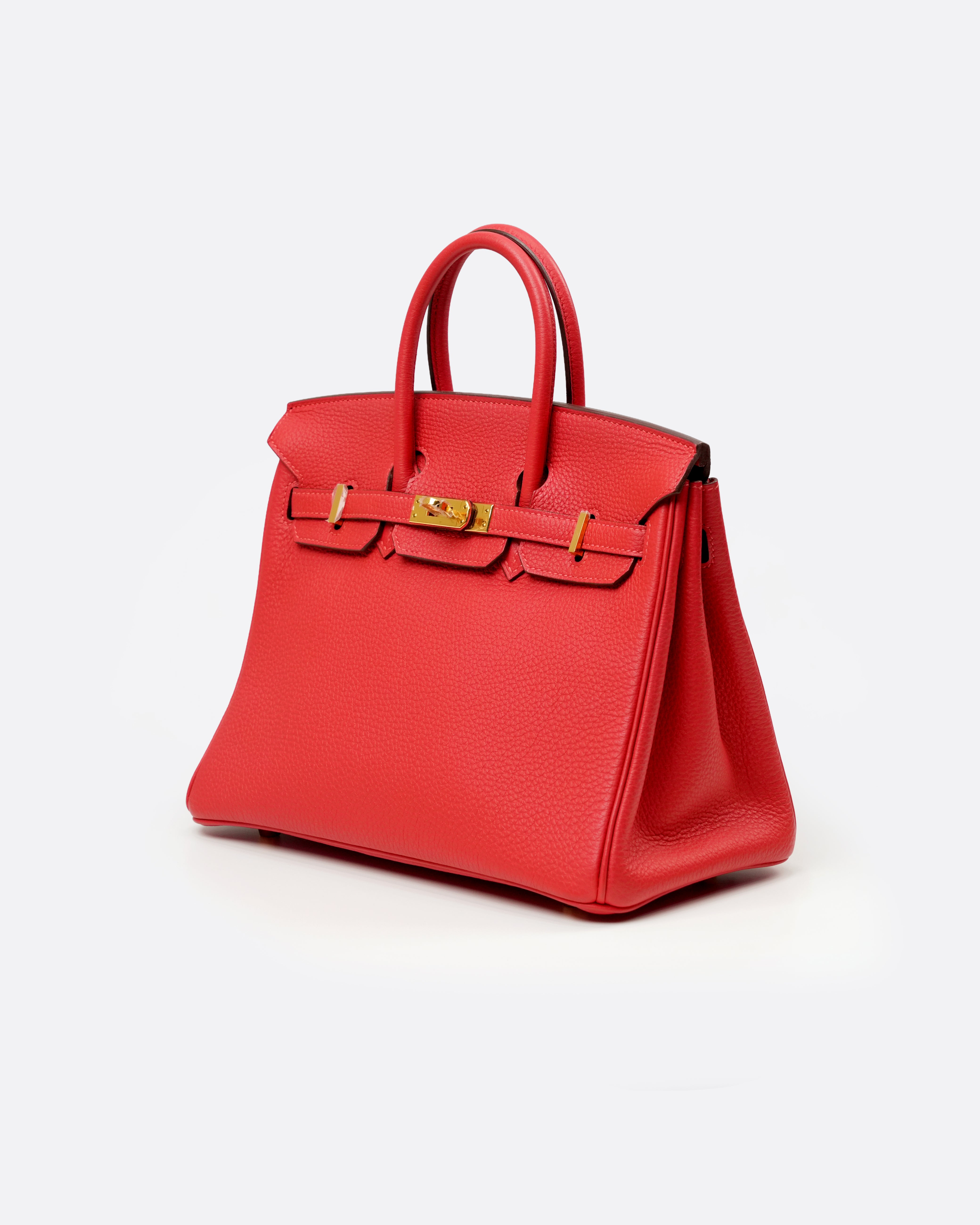 BIRKIN 25 ROUGE PIVOINE TOGO GOLD HARDWARE STAMP T