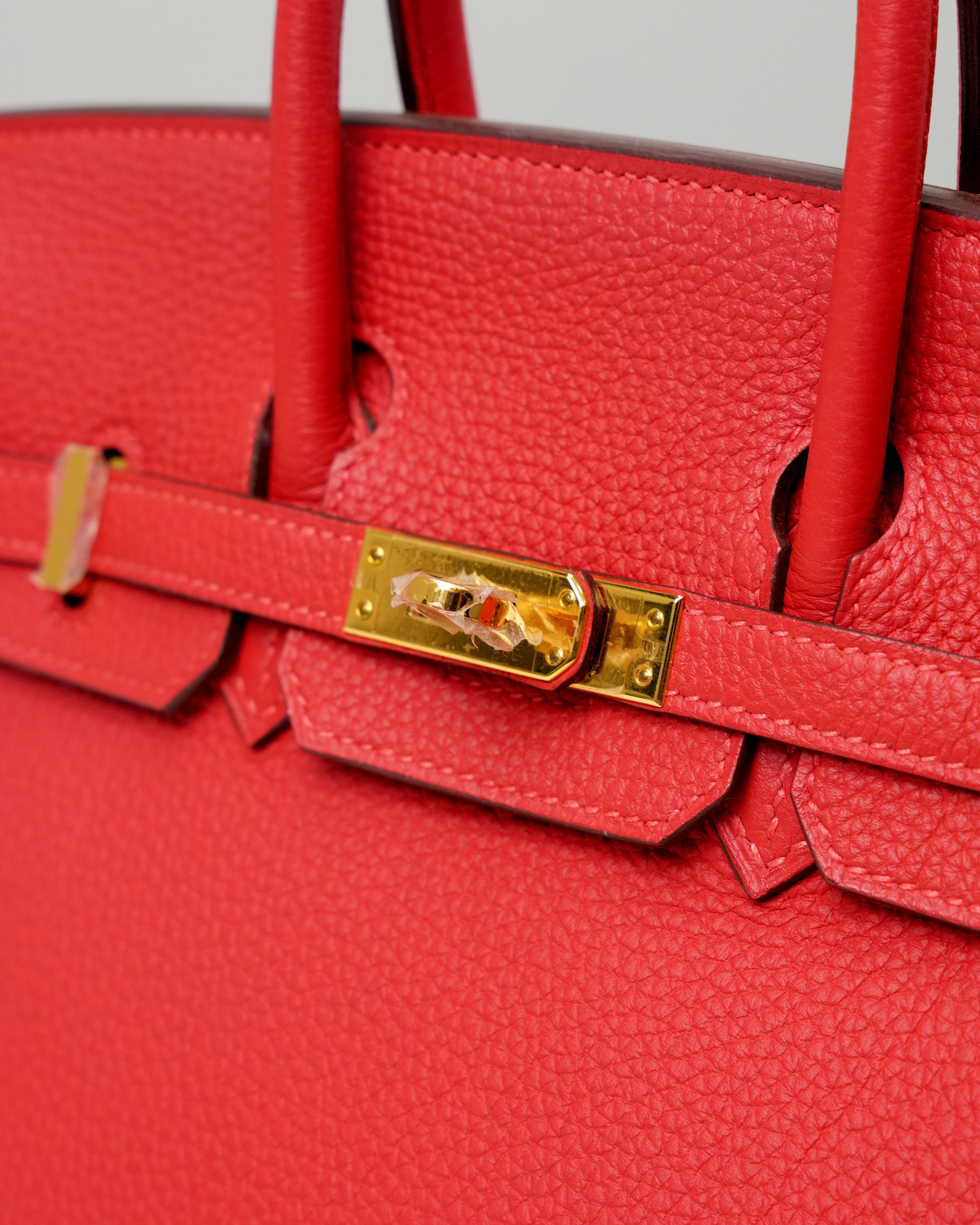 BIRKIN 25 ROUGE PIVOINE TOGO GOLD HARDWARE STAMP T