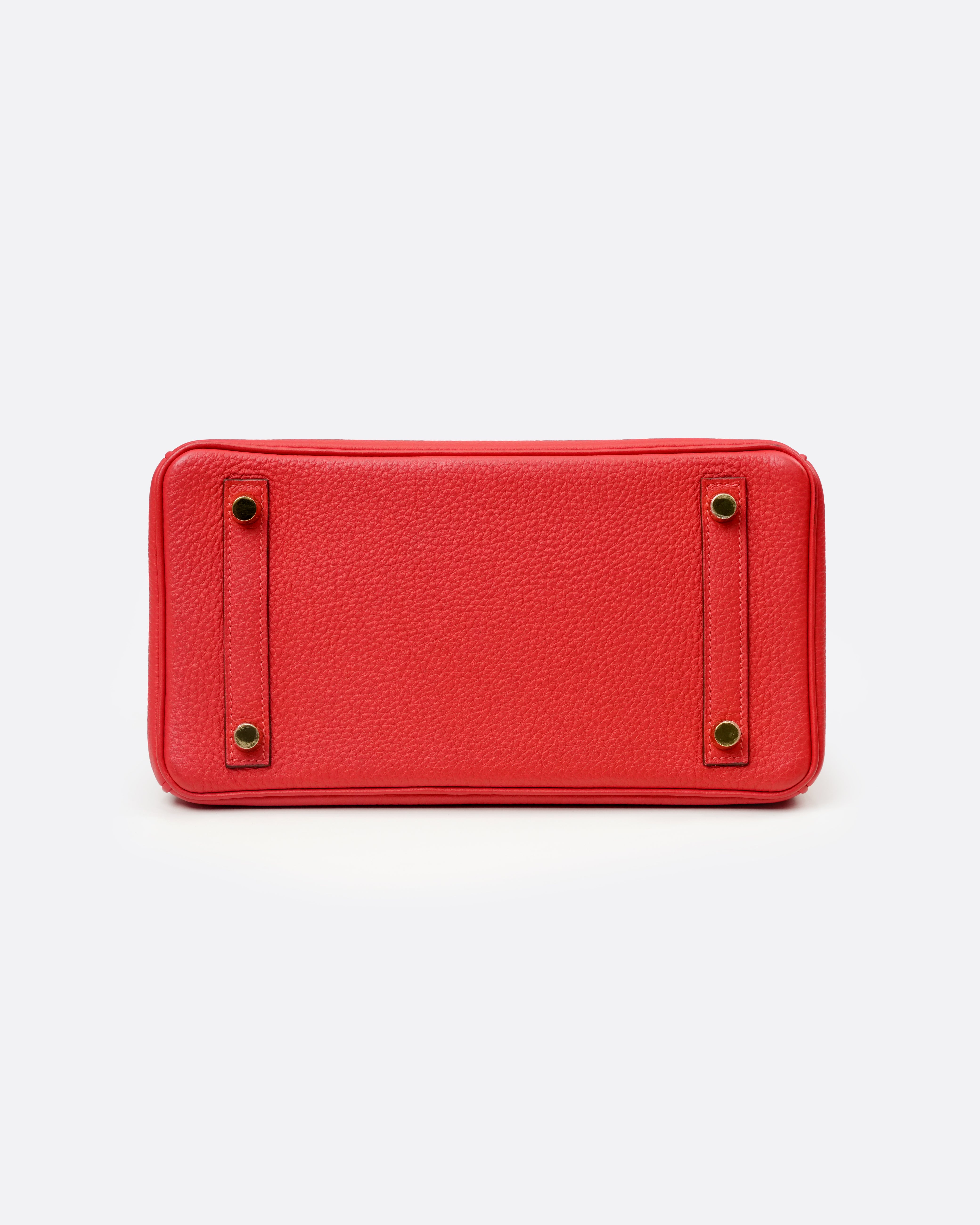 BIRKIN 25 ROUGE PIVOINE TOGO GOLD HARDWARE STAMP T