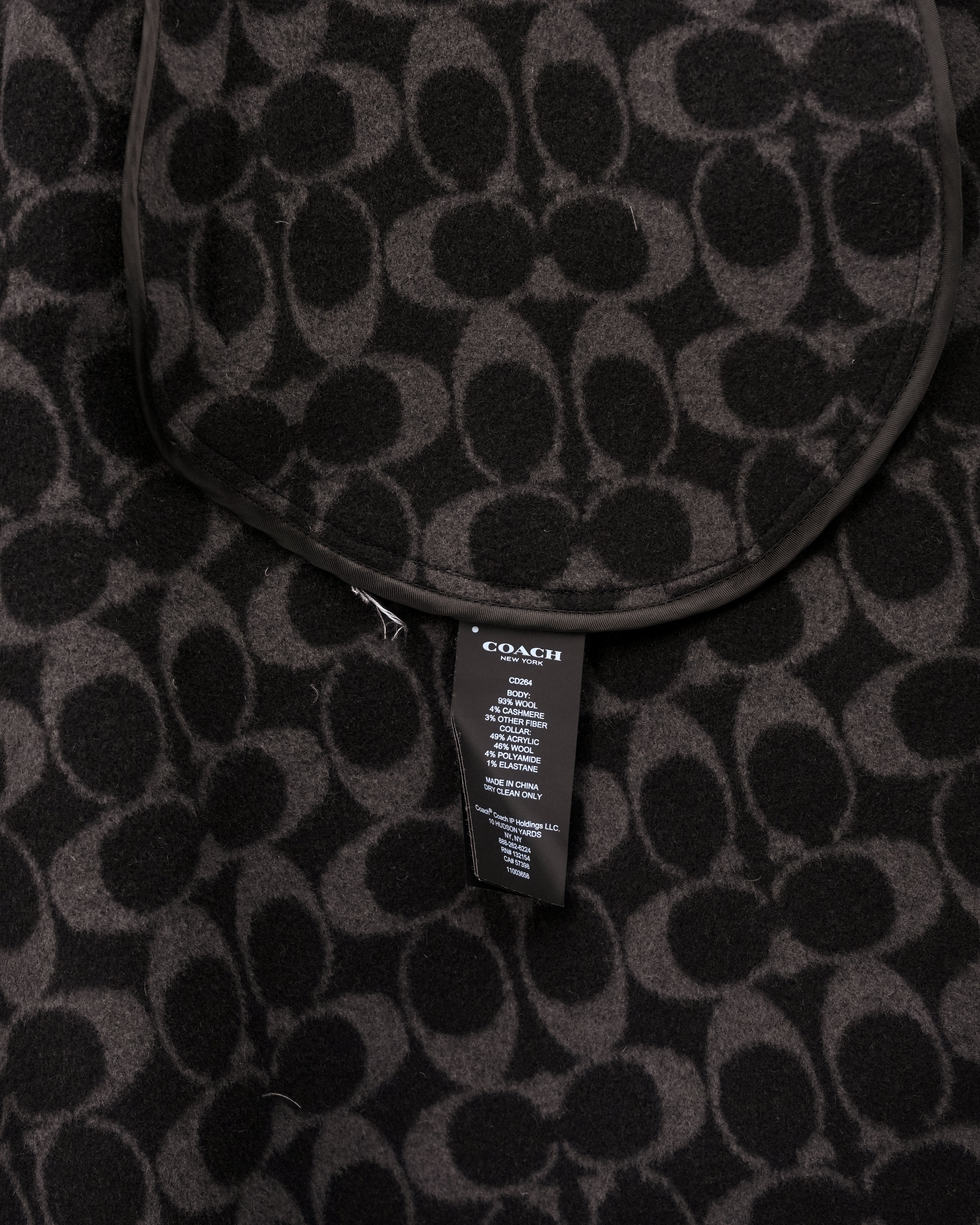 SIGNATURE WOOL PONCHO SIZE M/L BLACK CAPE