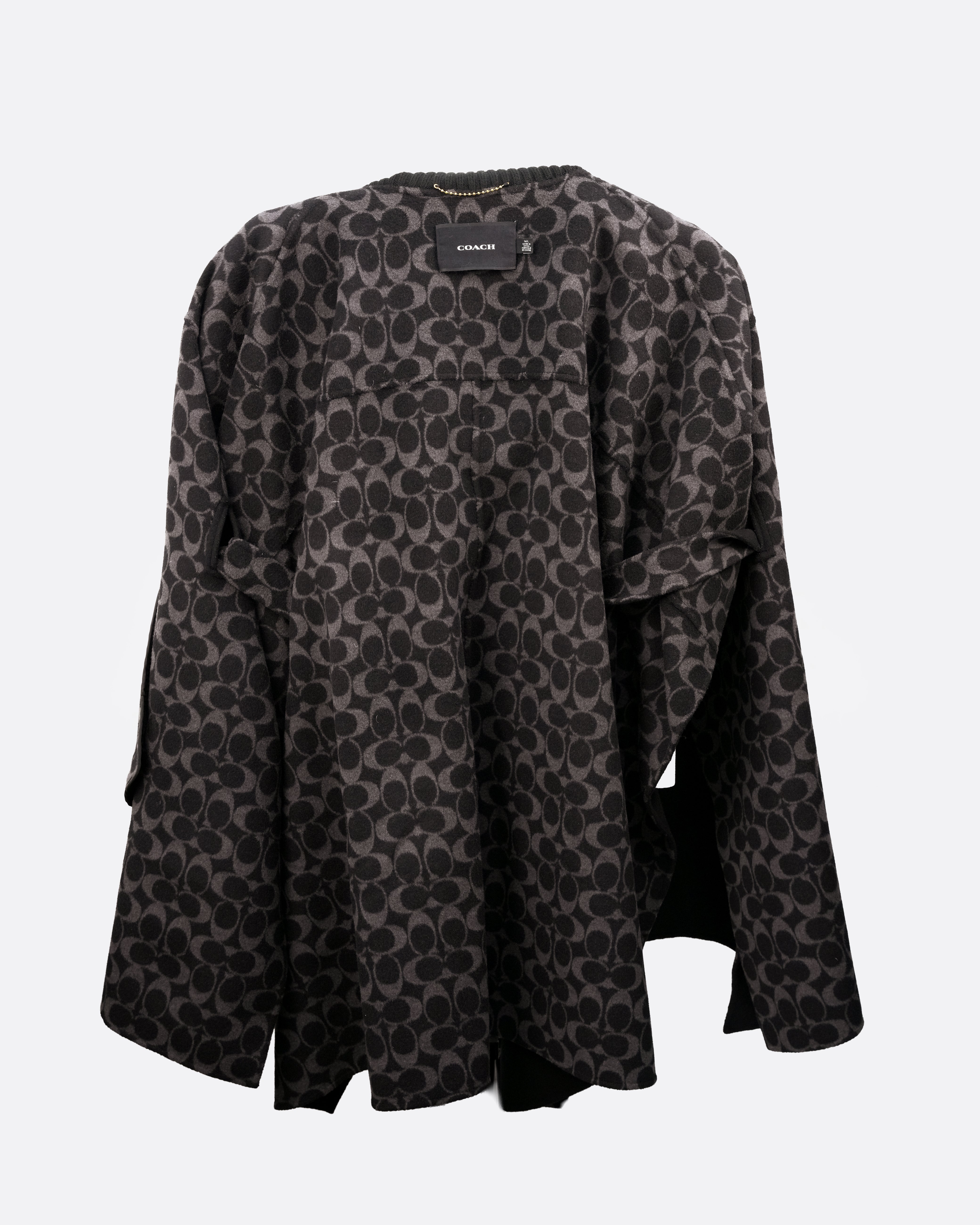 SIGNATURE WOOL PONCHO SIZE M/L BLACK CAPE