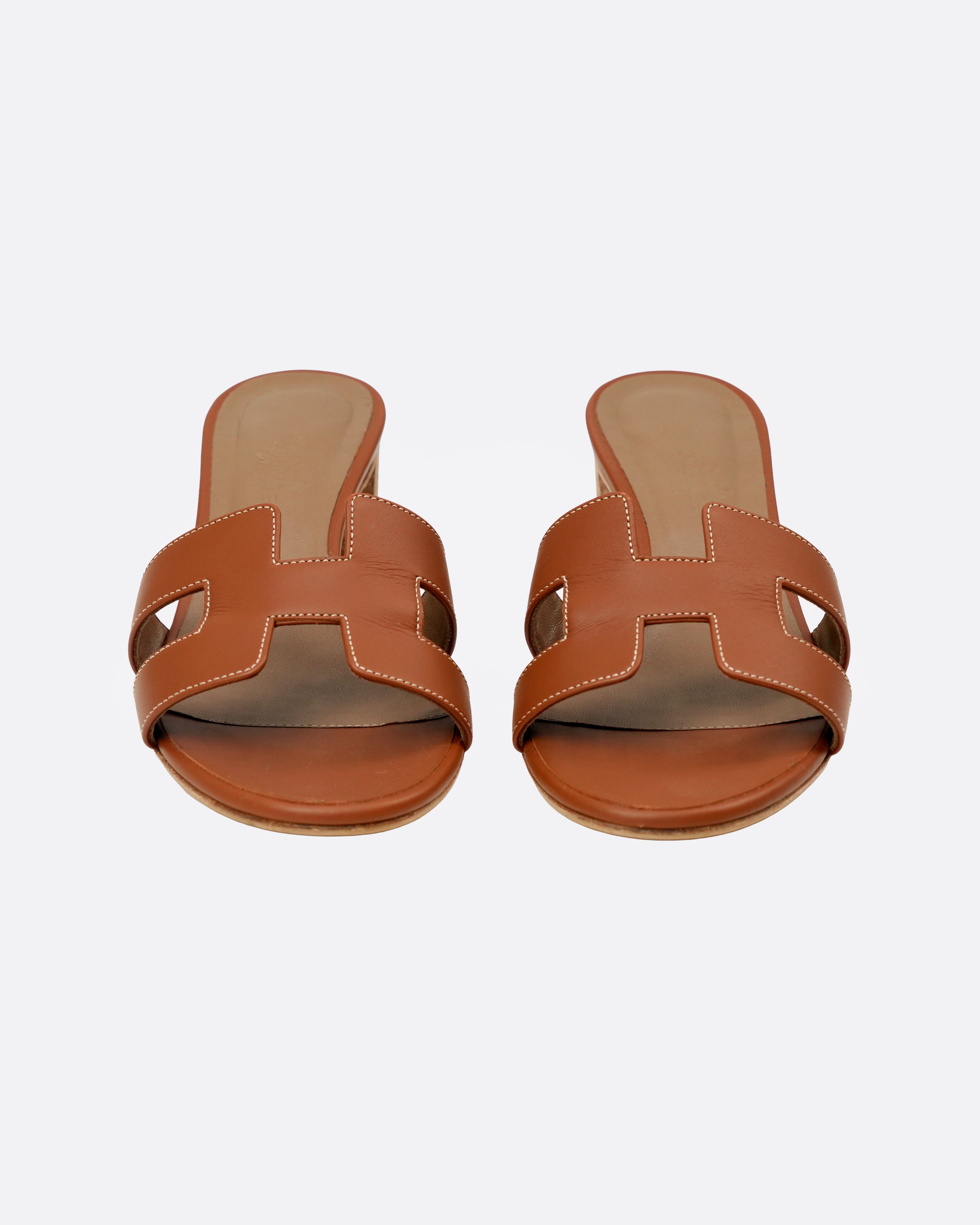 OASIS LEATHER SANDAL 36.5 LADIES BROWN