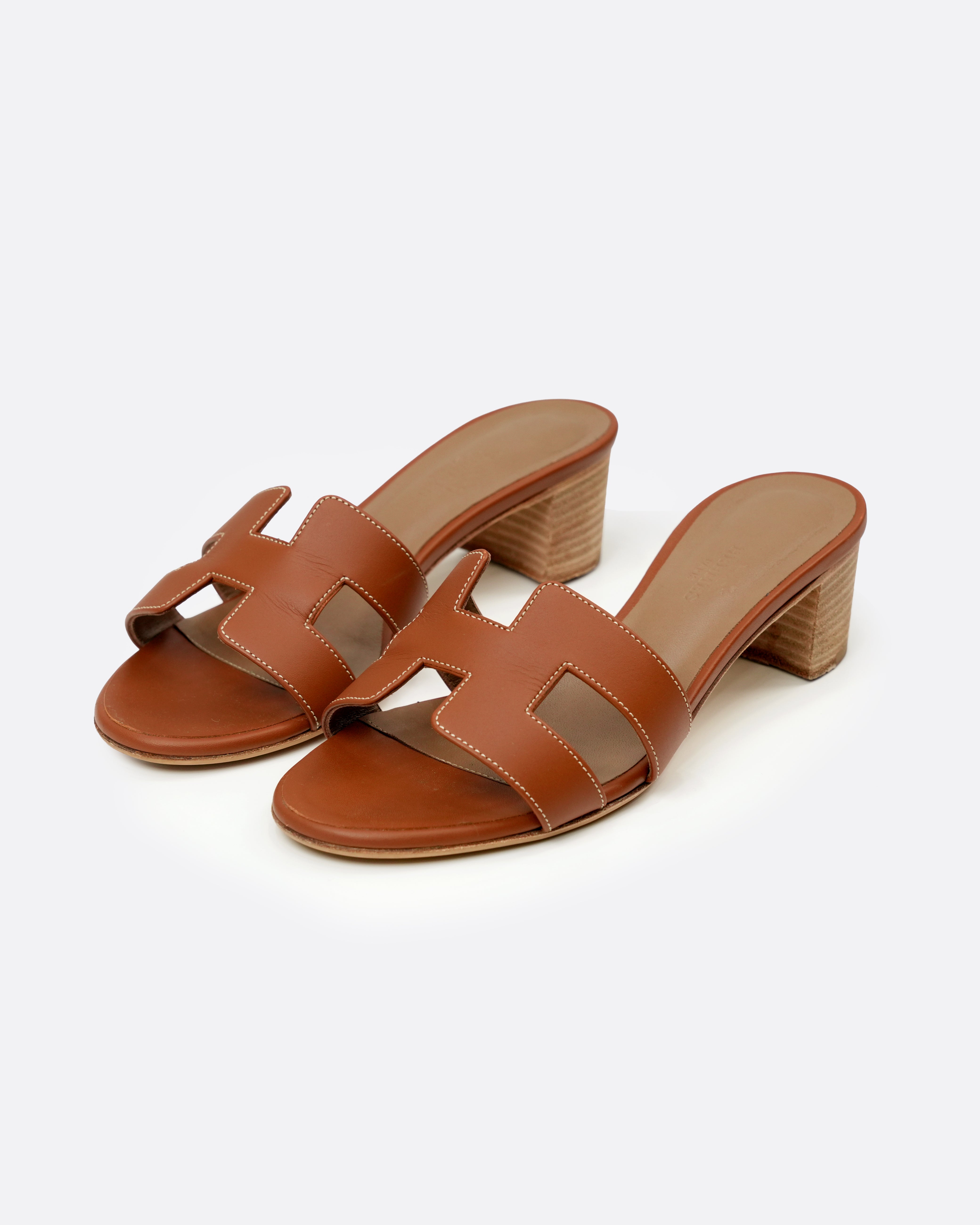 OASIS LEATHER SANDAL 36.5 LADIES BROWN