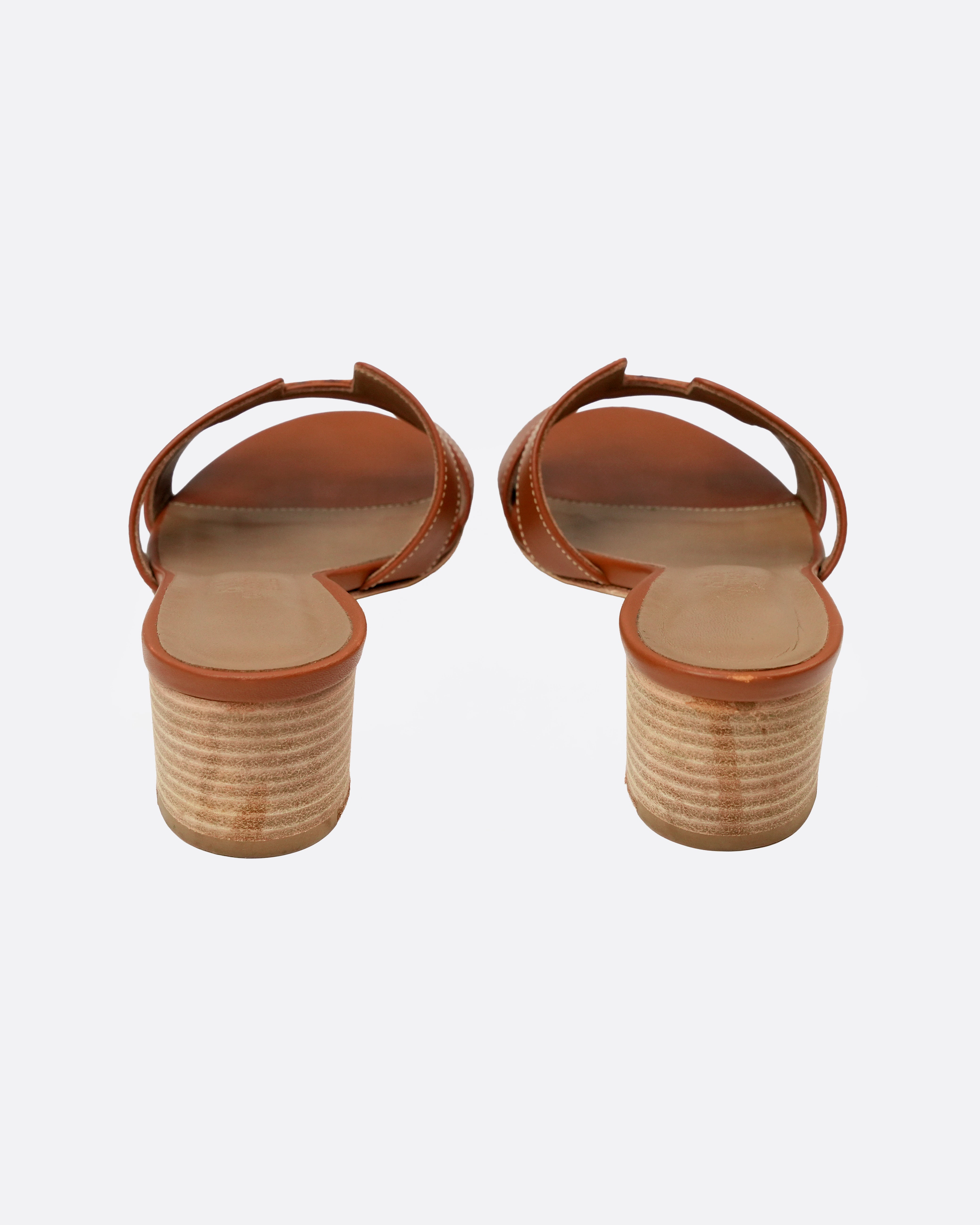 OASIS LEATHER SANDAL 36.5 LADIES BROWN