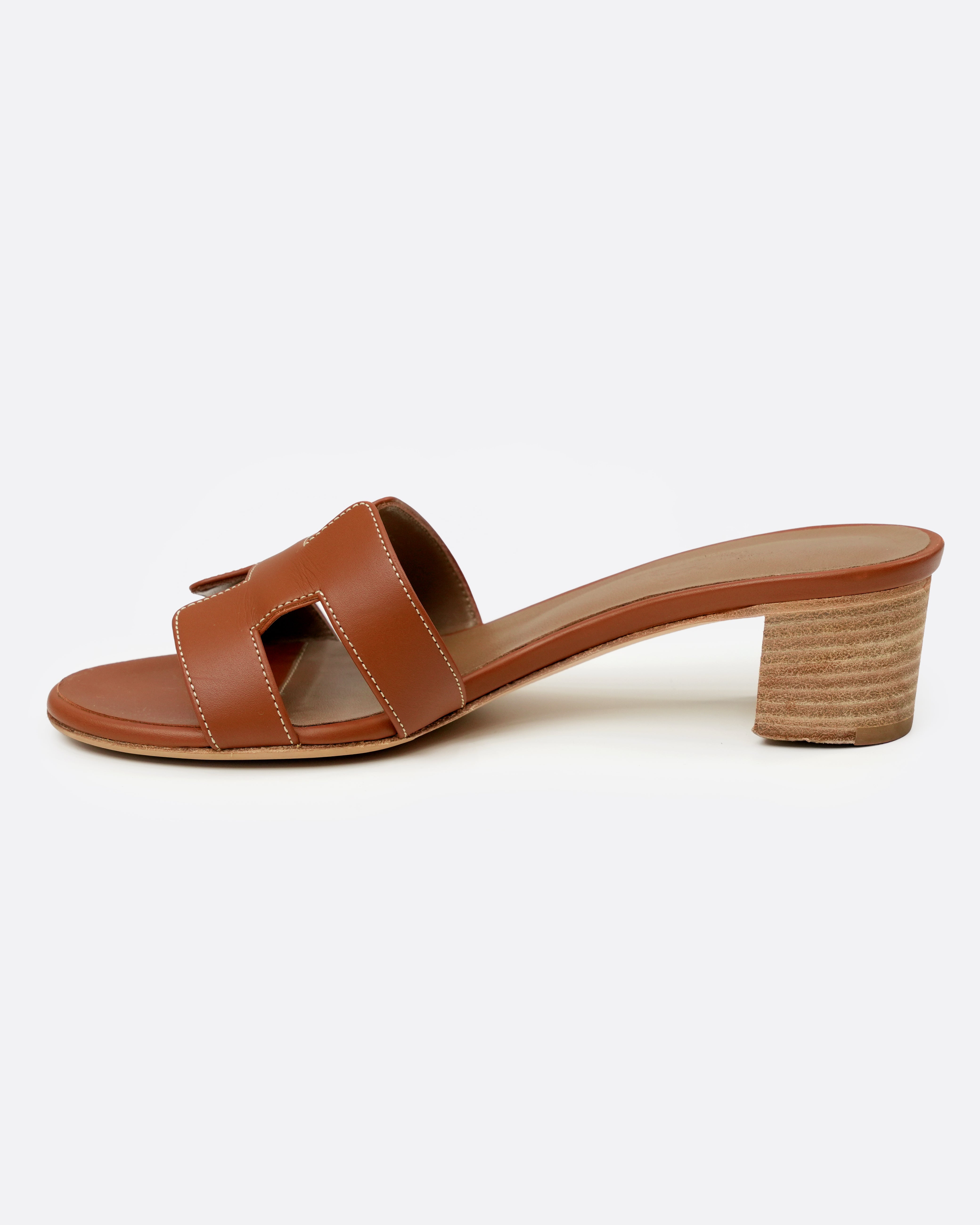 OASIS LEATHER SANDAL 36.5 LADIES BROWN