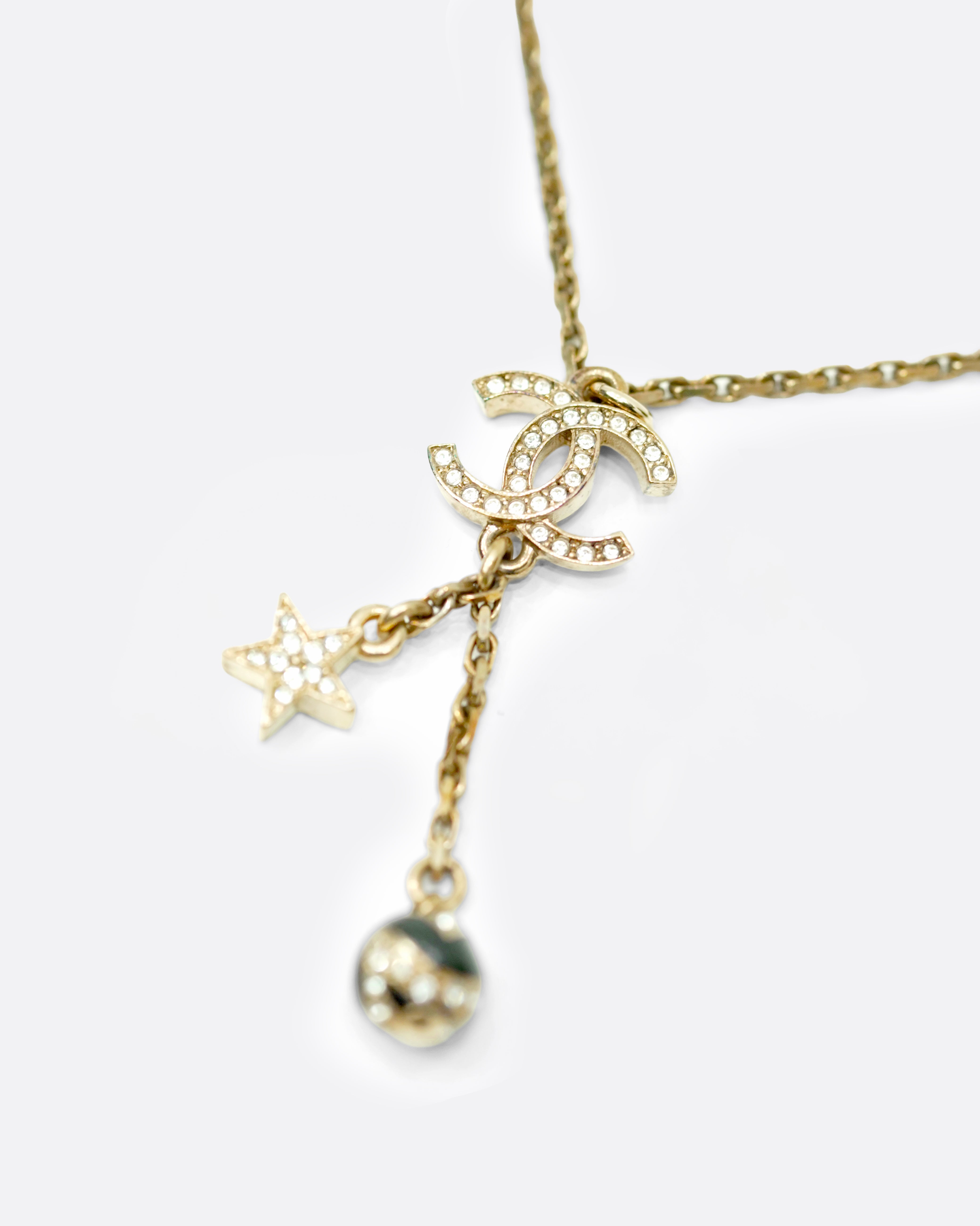 23K NECKLACE WITH CC LOGO (STAR-BALL)