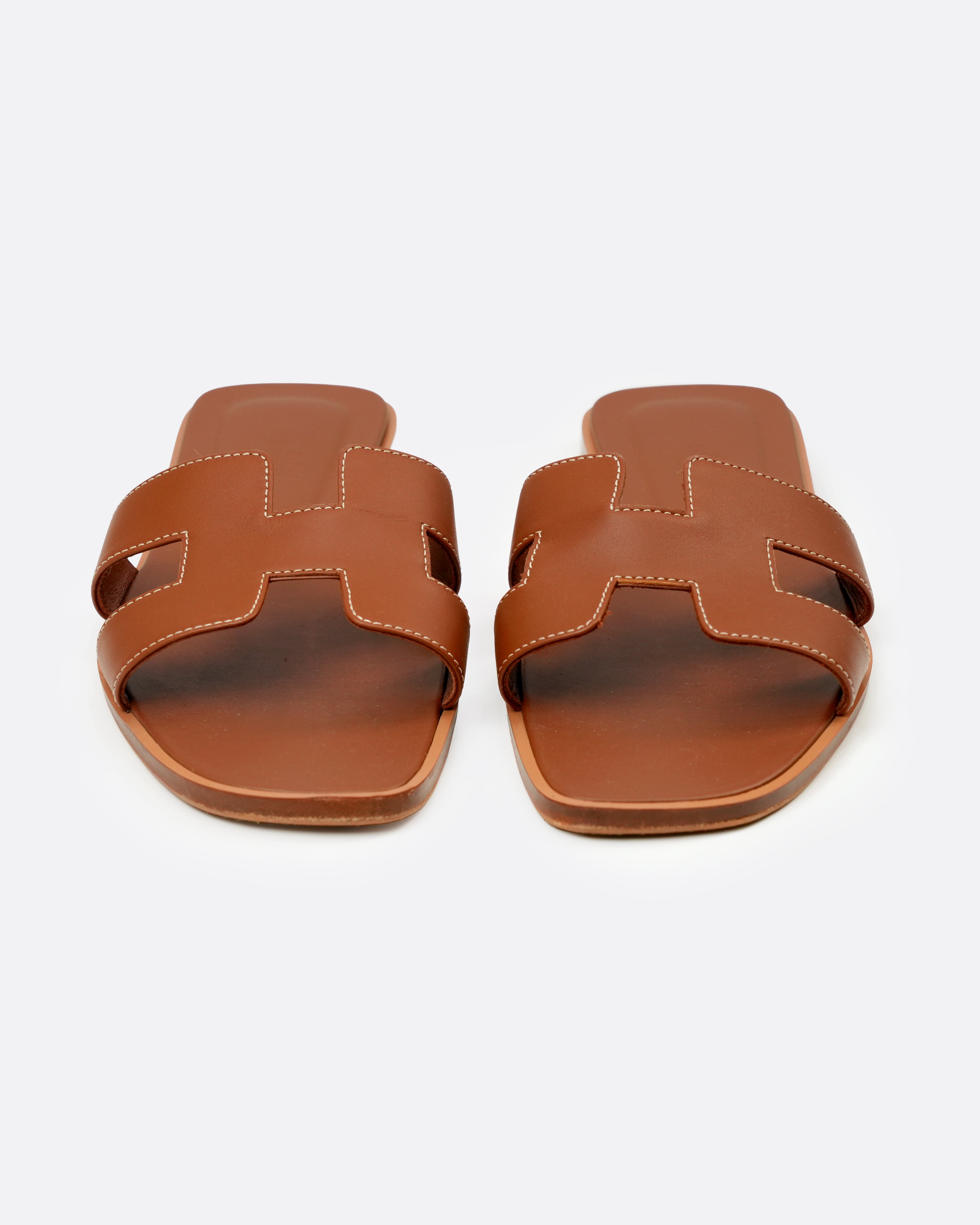 ORAN LEATHER SANDALS 38 LADIES BROWN