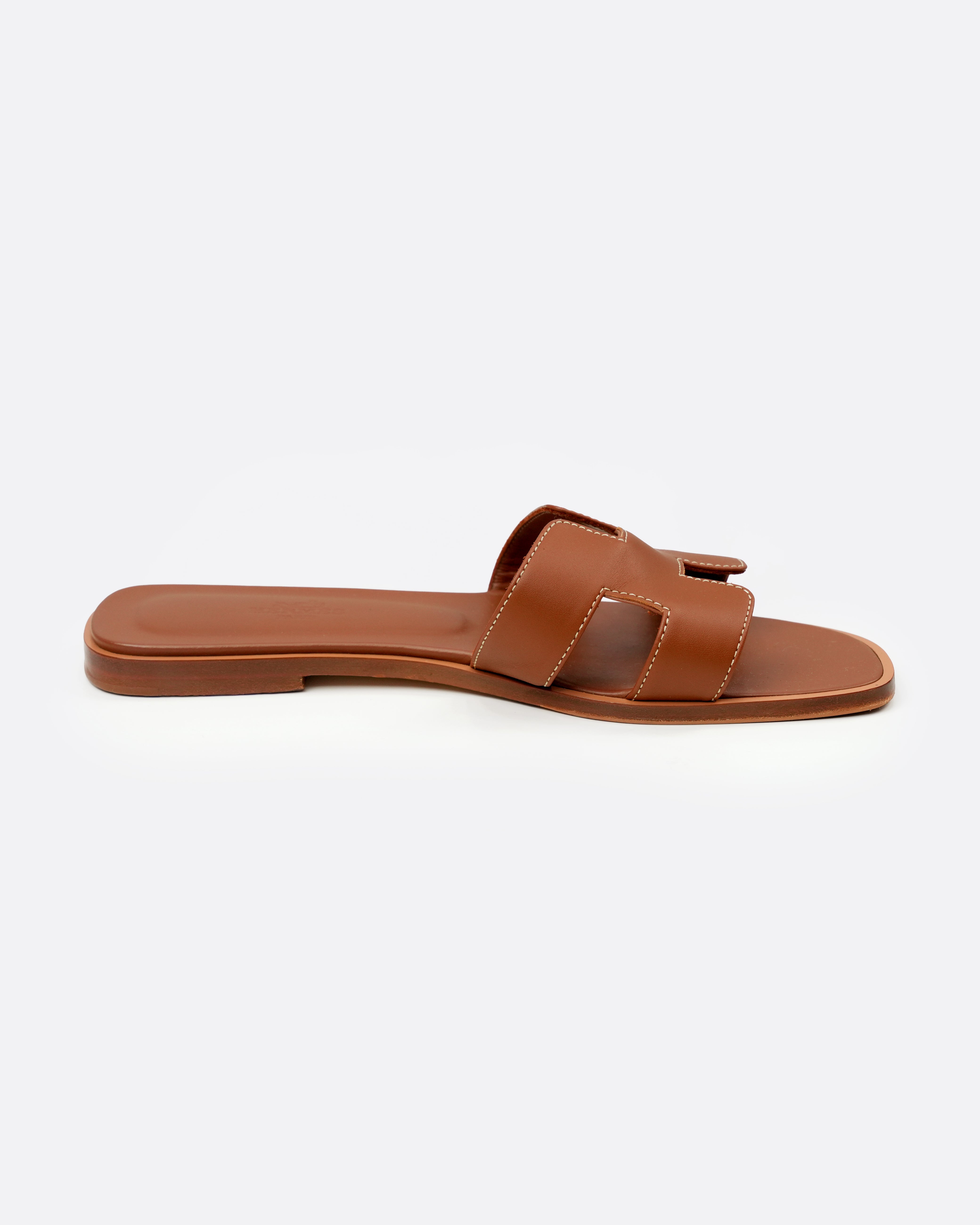 ORAN LEATHER SANDALS 38 LADIES BROWN