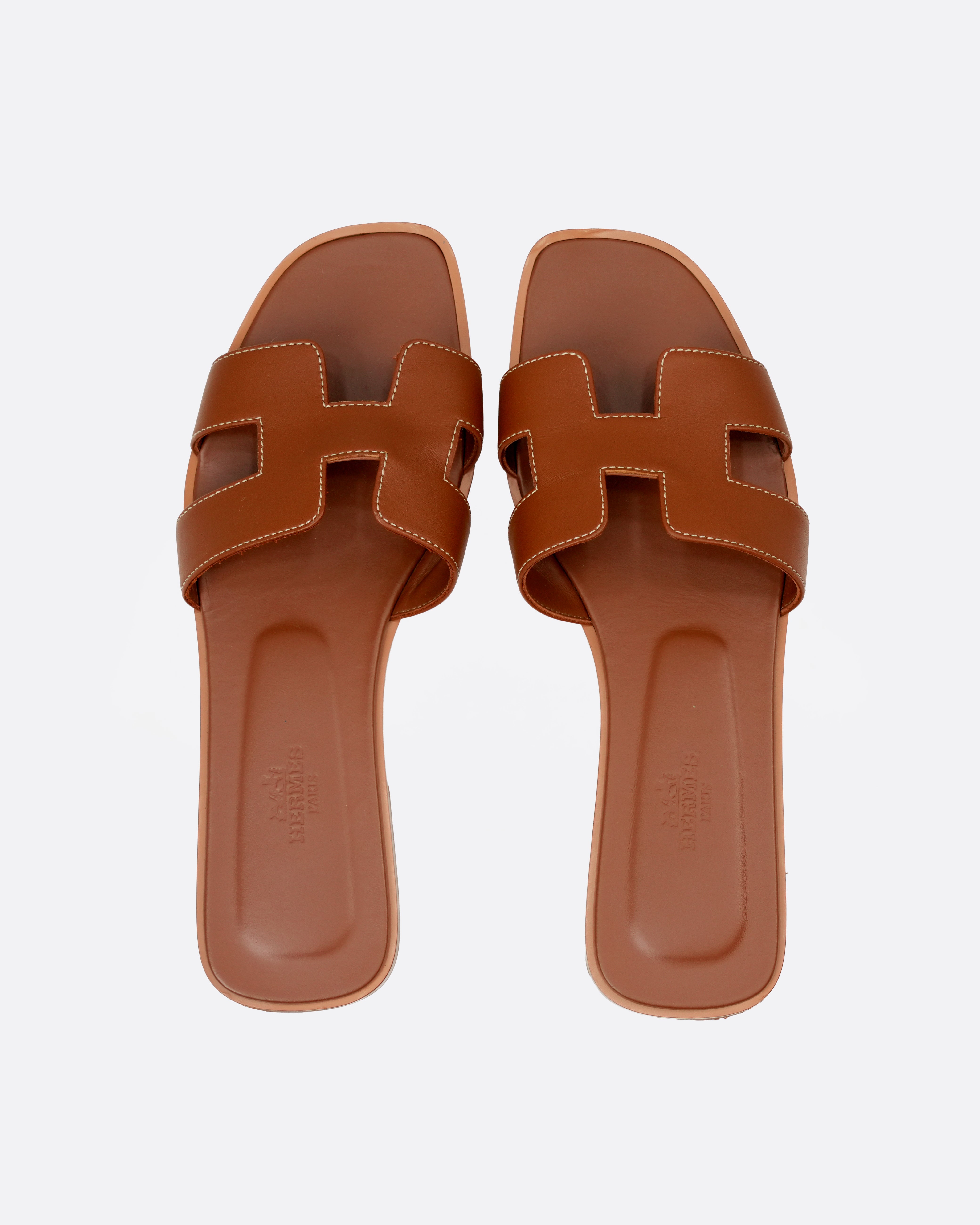 ORAN LEATHER SANDALS 38 LADIES BROWN
