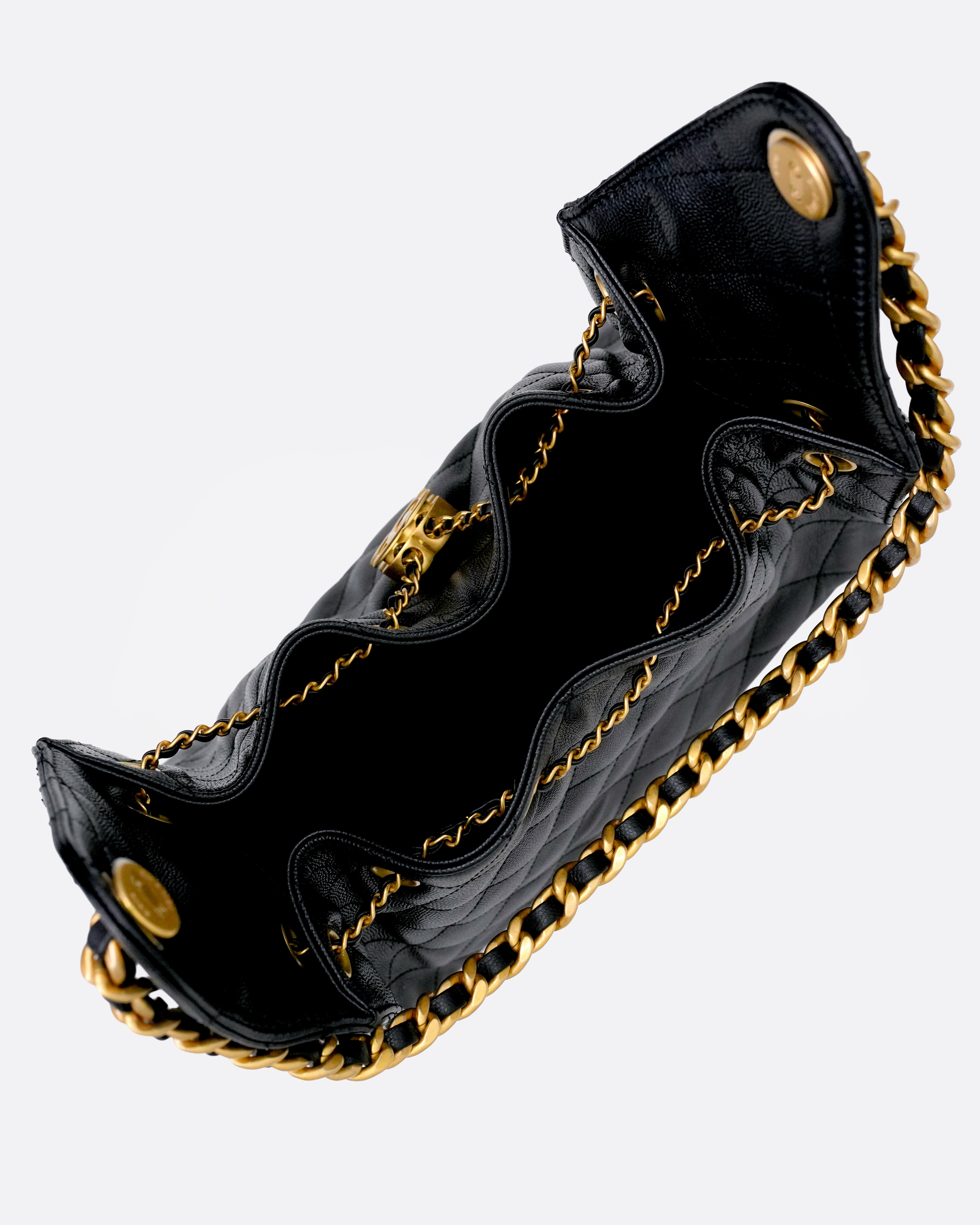 25 SMALL BLACK CAVIAR GOLDHARDWARE