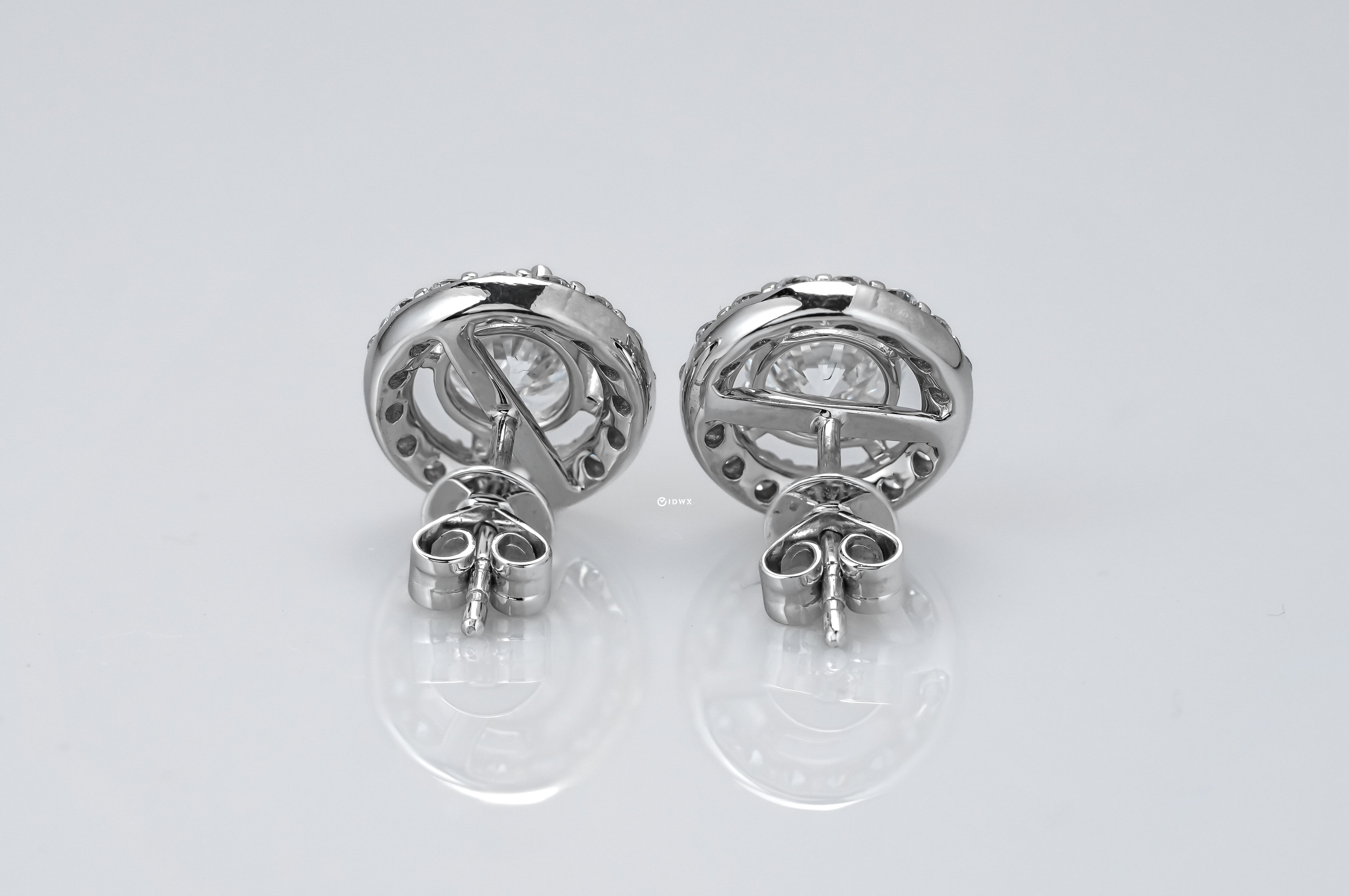 1.5CT ROUND BRILLIANT HALO STUD WHITEGOLD EARRINGS