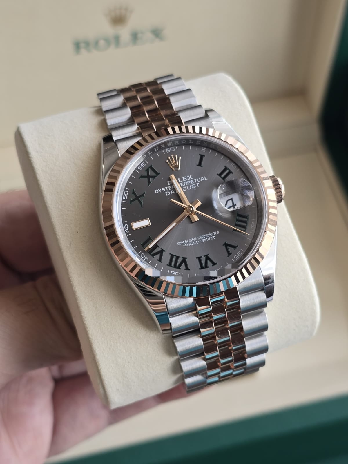 DATEJUST 36MM TWOTONE ROSEGOLD WIMBLEDON DIAL (2025)