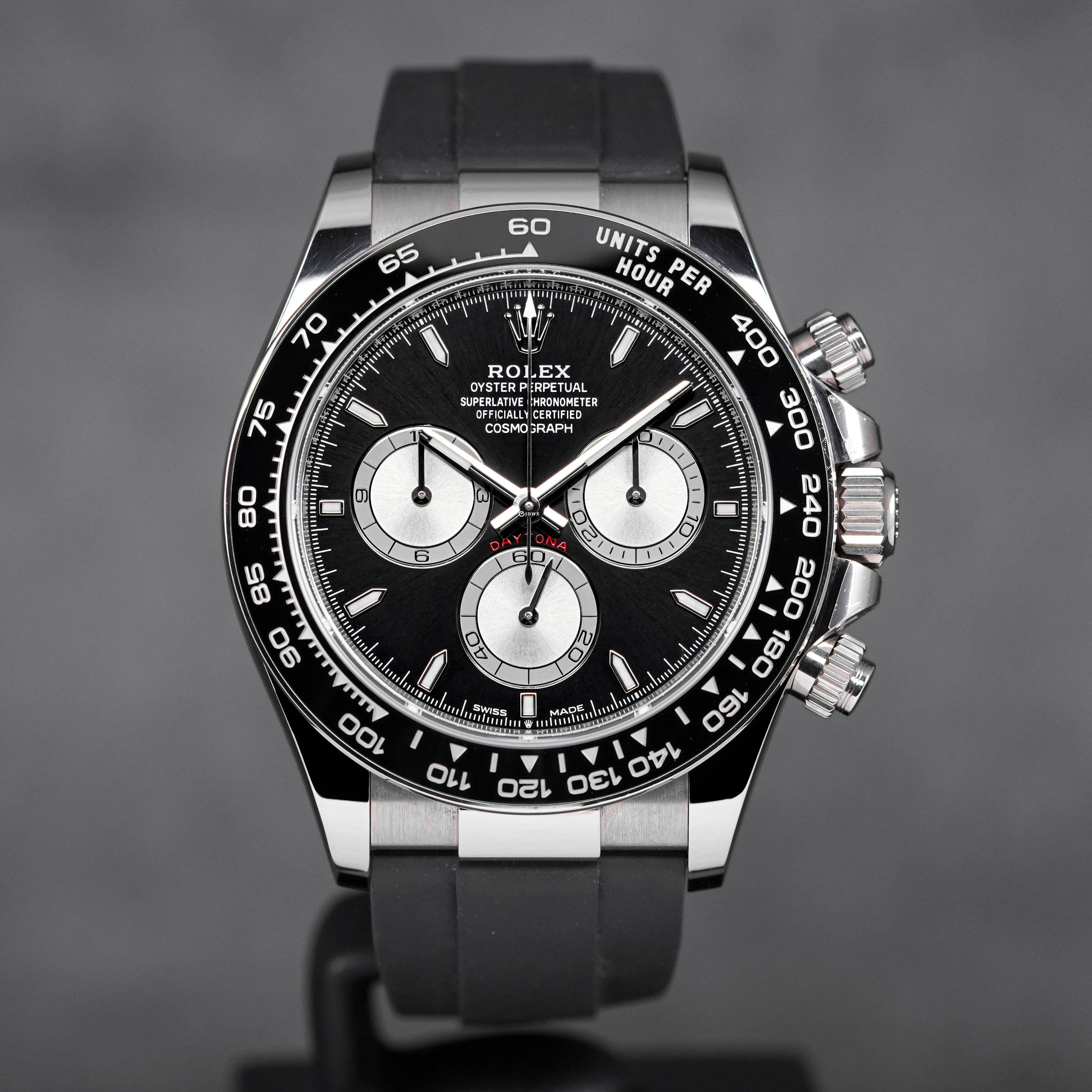 DAYTONA OYSTERFLEX WHITEGOLD BLACK DIAL RING BEZEL (2024)