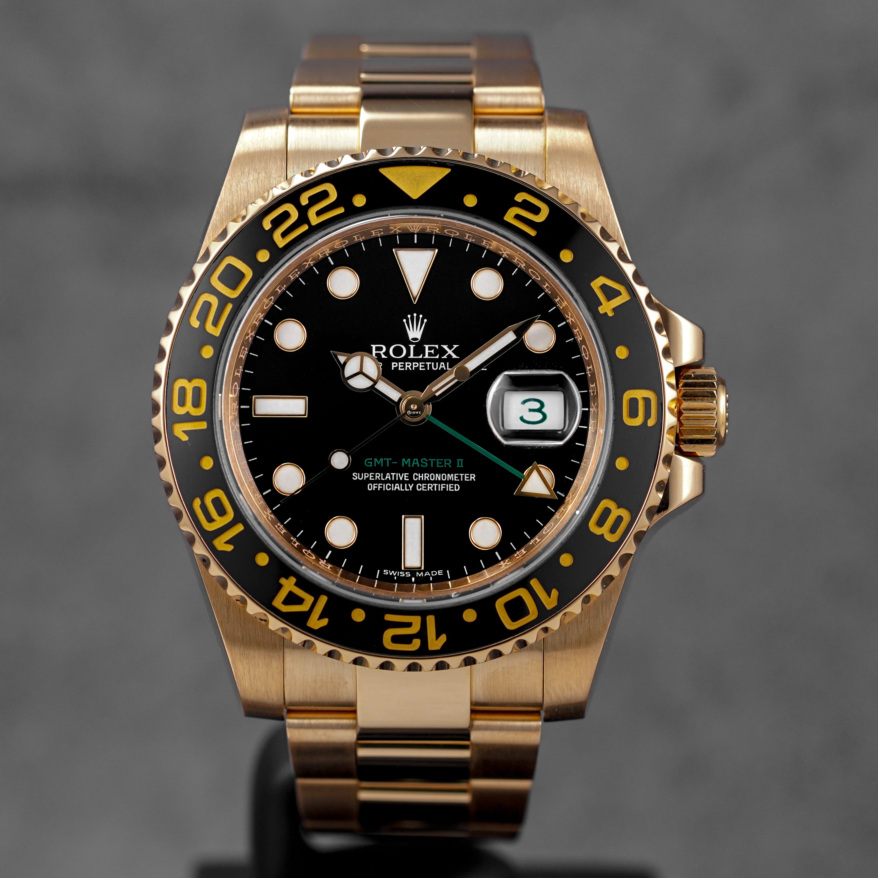 Harga Rolex GMT Master II Yellowgold Black