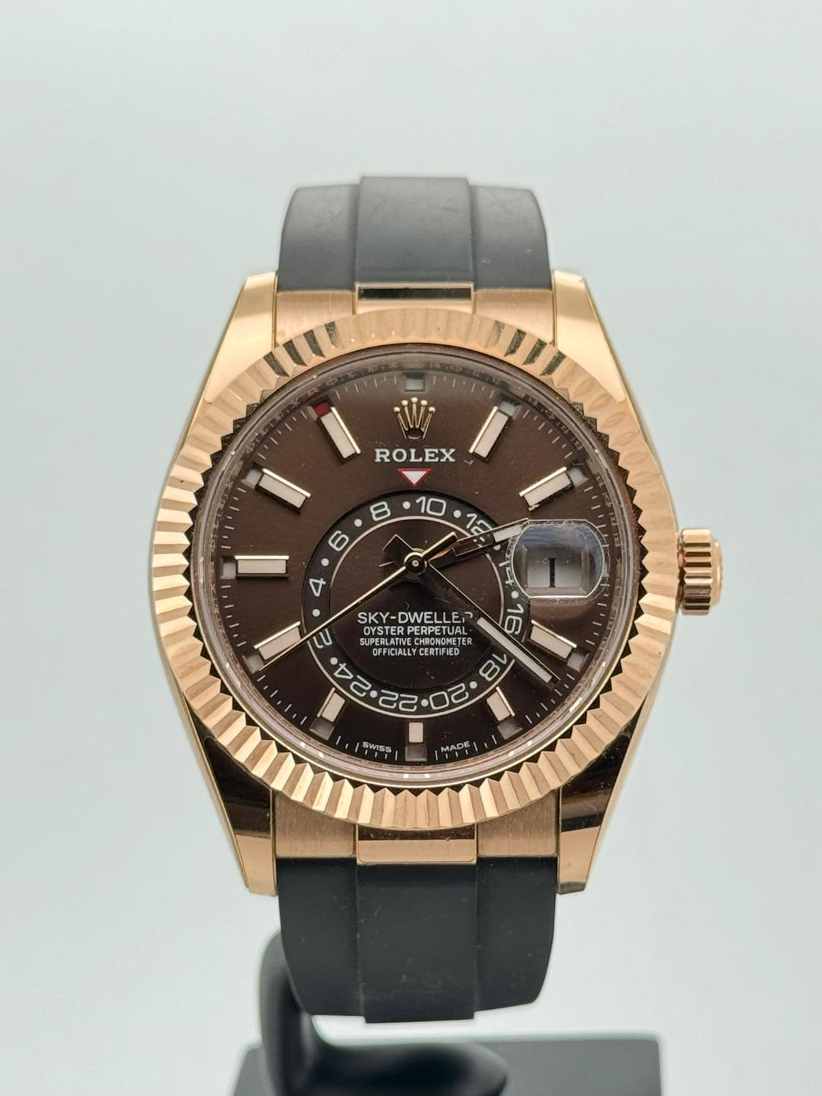 SKY-DWELLER OYSTERFLEX ROSEGOLD CHOCO DIAL (2022)