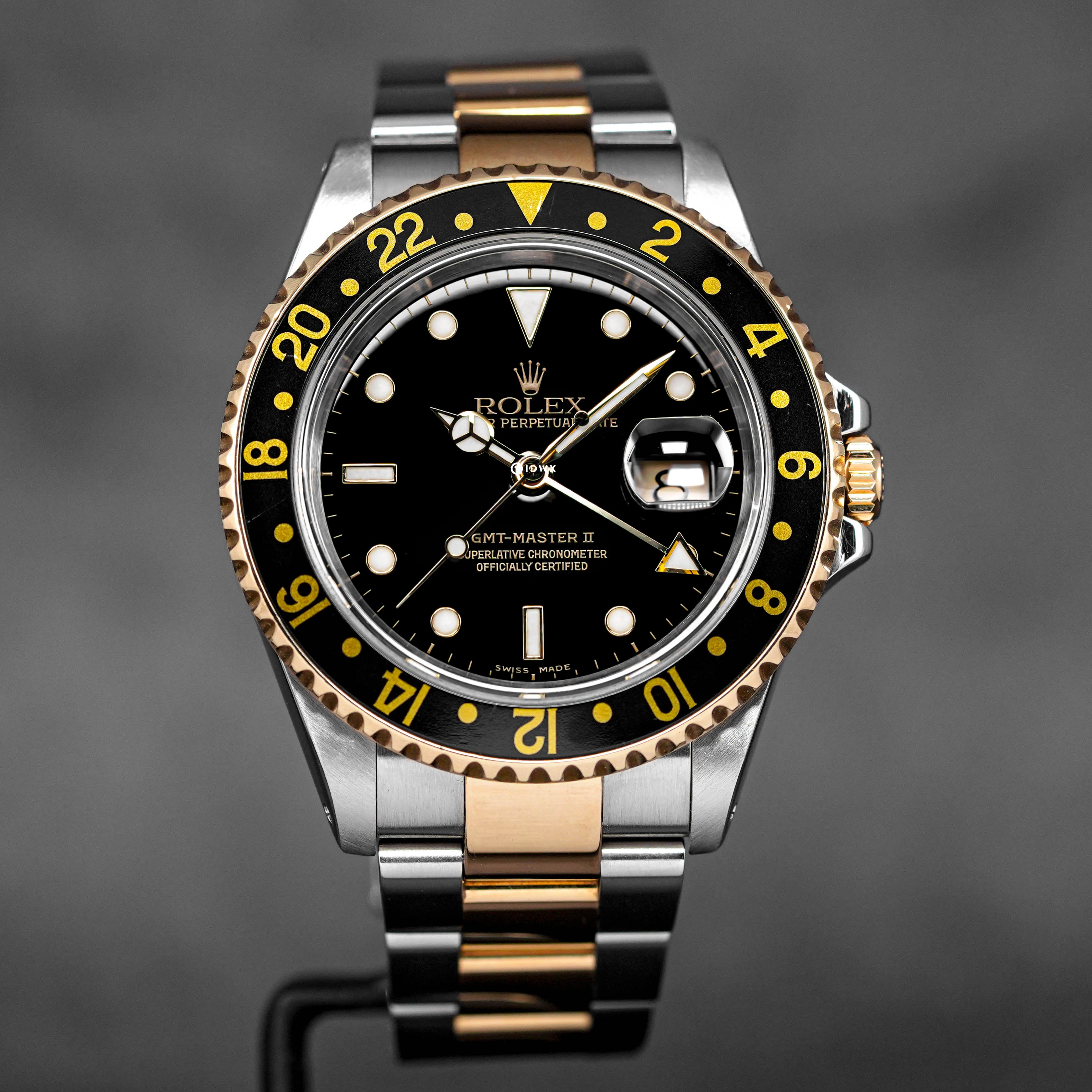 GMT MASTER-II TWOTONE YELLOWGOLD BLACK DIAL 16713 (2003)