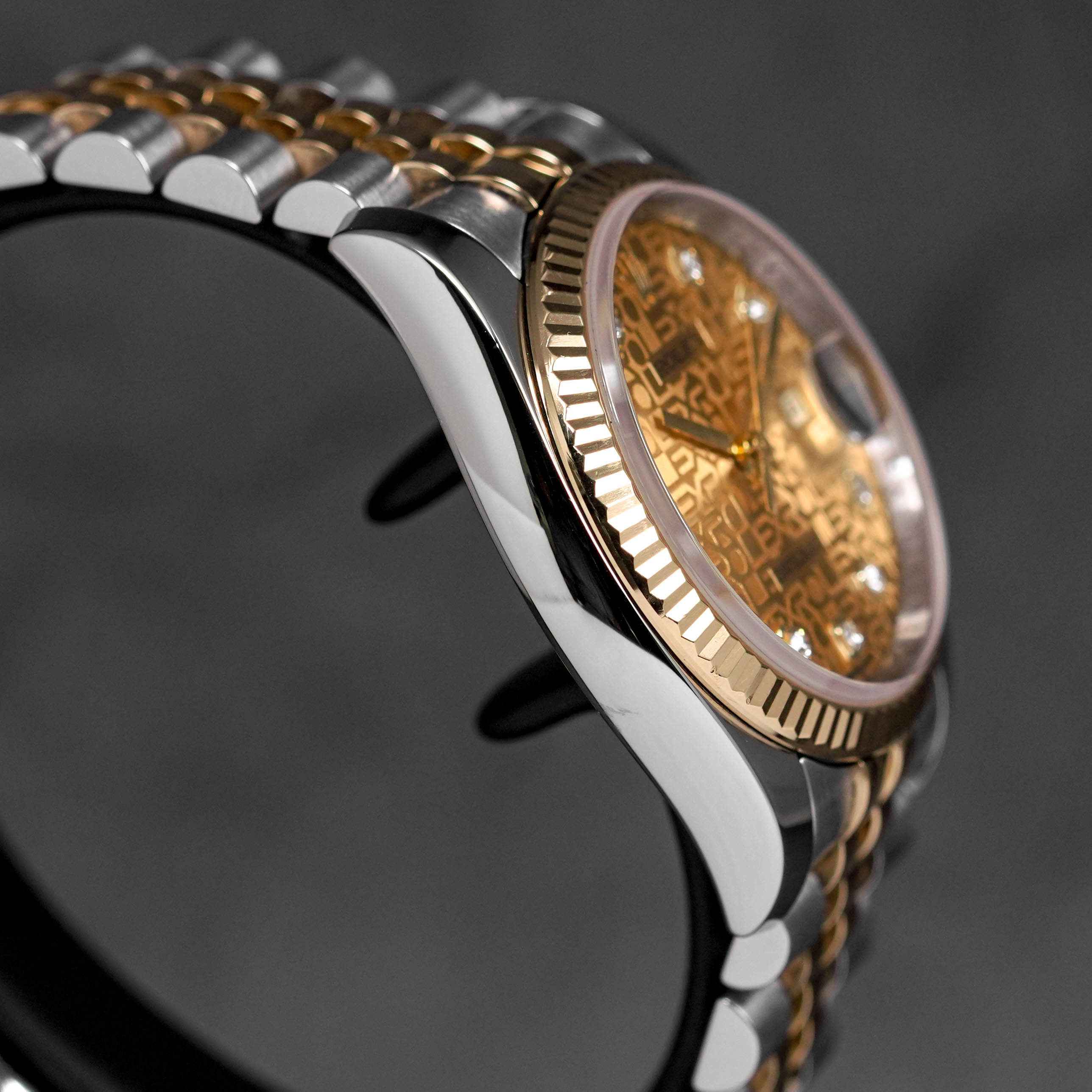 DATEJUST 36MM TWOTONE YELLOWGOLD COMPUTERIZED CHAMPAGNE DIAMOND DIAL (2019)