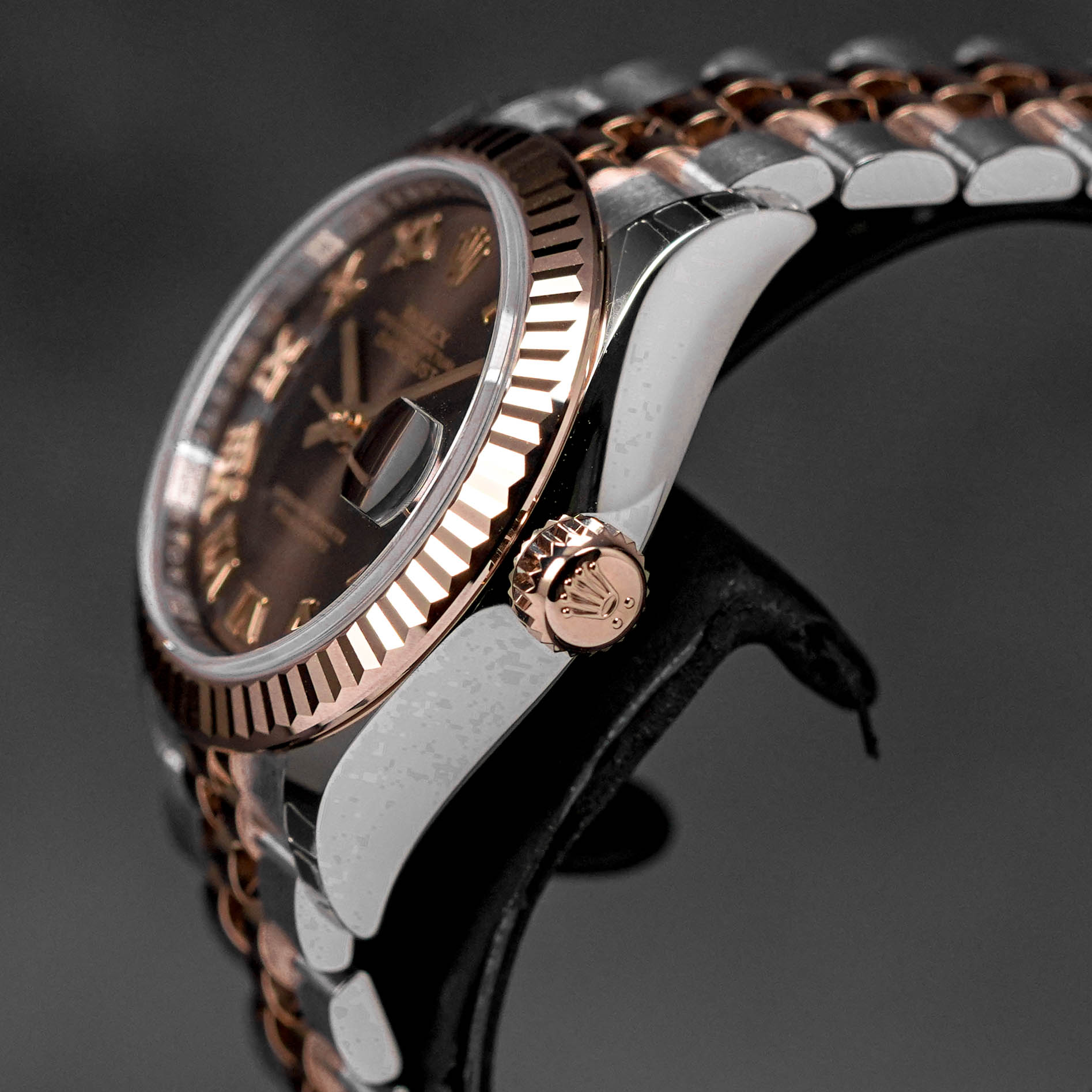 DATEJUST 28MM TWOTONE ROSEGOLD CHOCO ROMAN DIAL (2024)