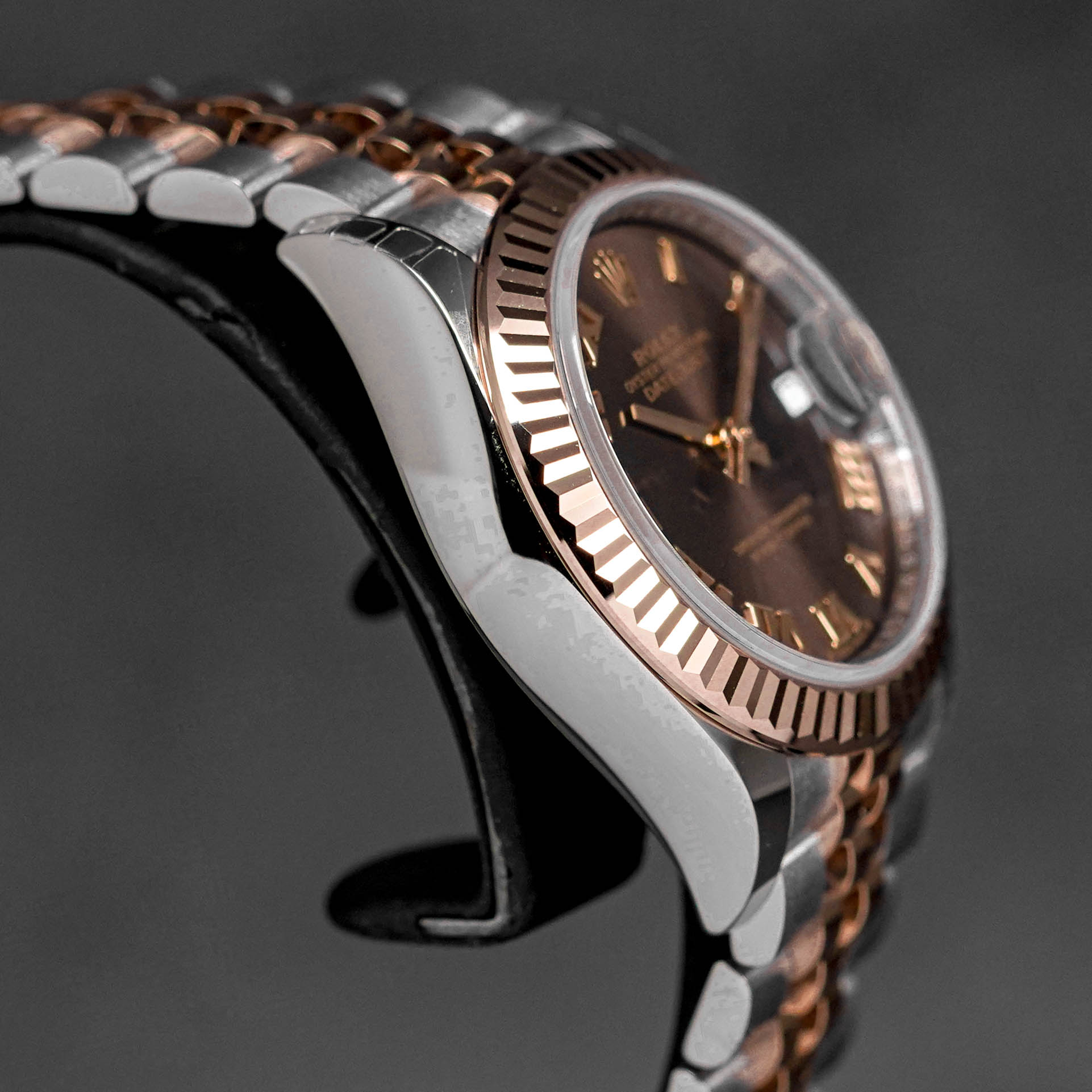 DATEJUST 28MM TWOTONE ROSEGOLD CHOCO ROMAN DIAL (2024)