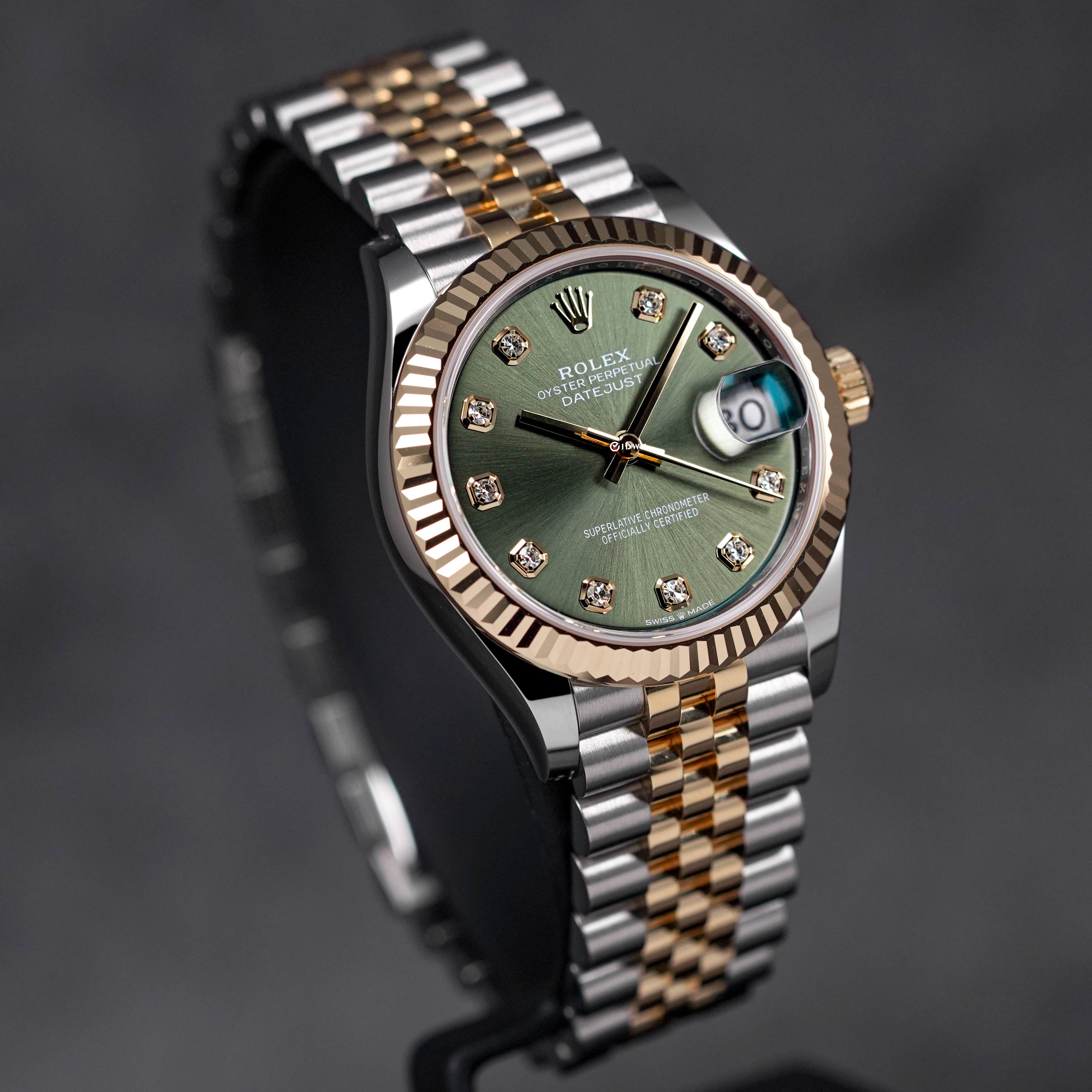 DATEJUST 31MM TWOTONE YELLOWGOLD GREEN DIAMOND DIAL (2023)