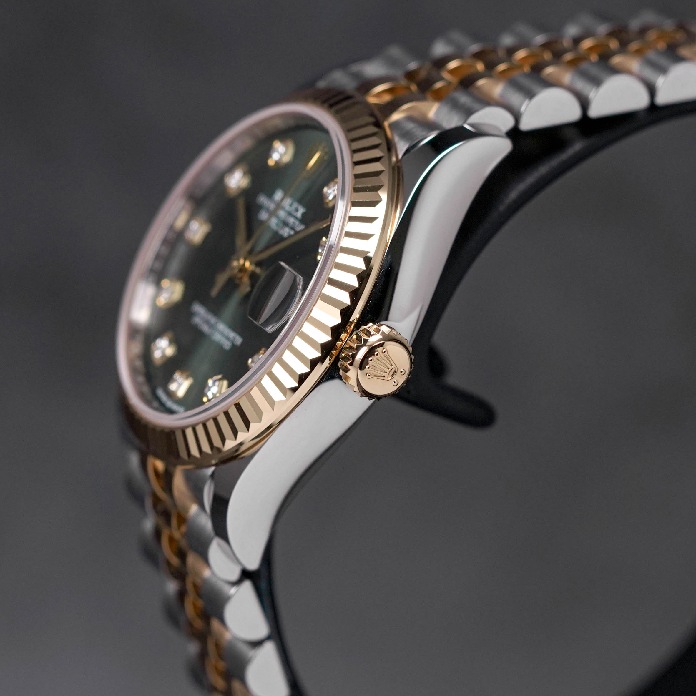 DATEJUST 31MM TWOTONE YELLOWGOLD GREEN DIAMOND DIAL (2023)