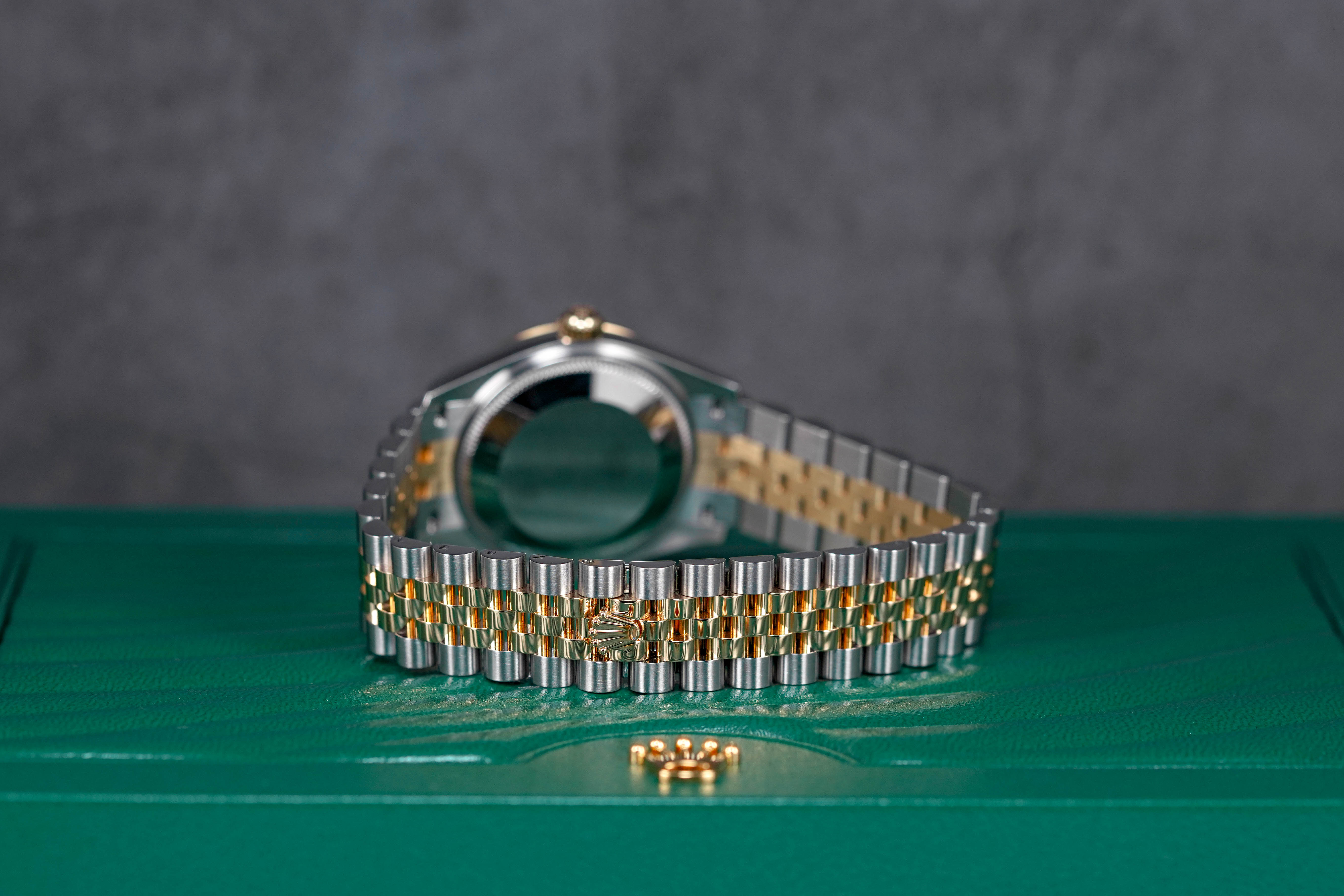 DATEJUST 31MM TWOTONE YELLOWGOLD GREEN DIAMOND DIAL (2023)