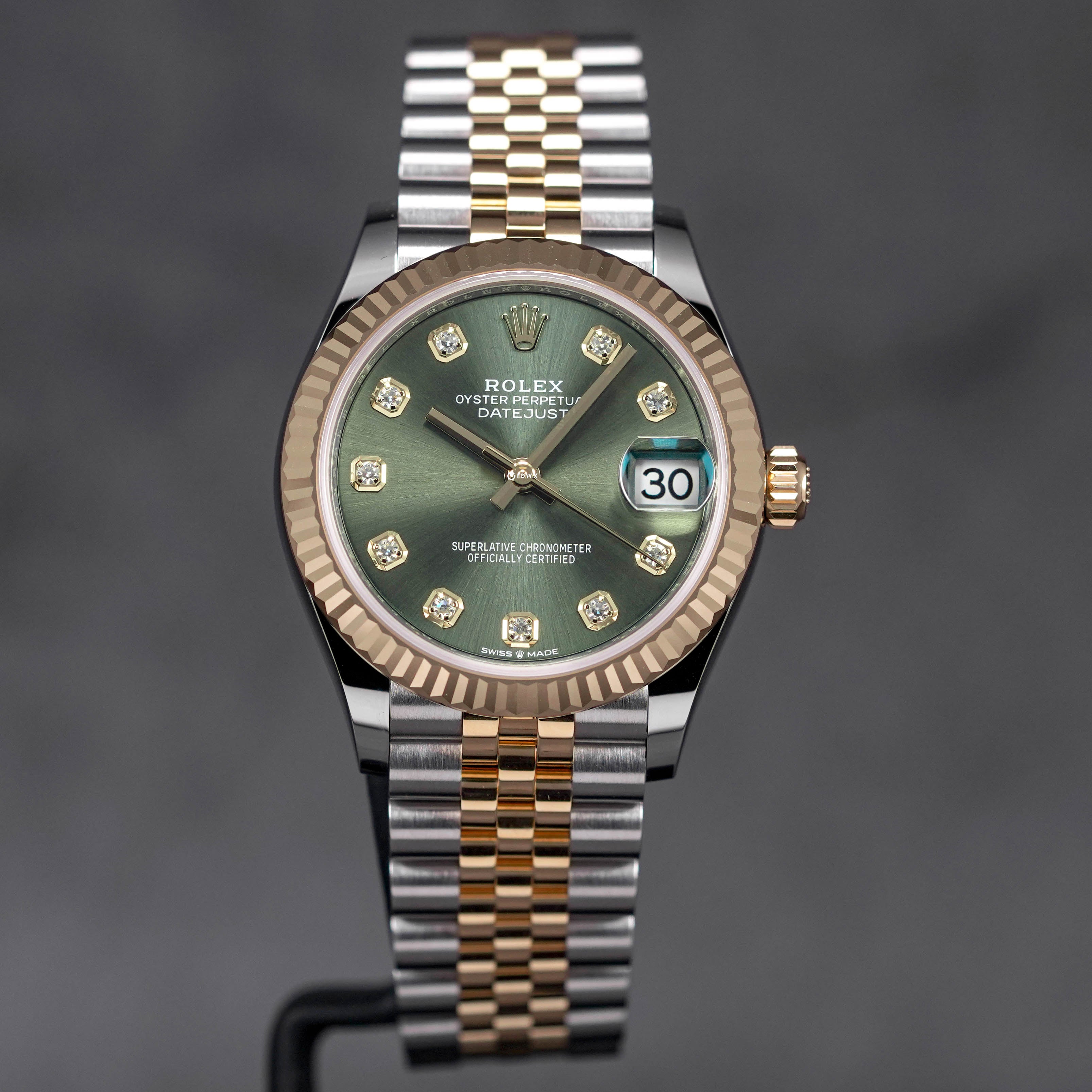 DATEJUST 31MM TWOTONE YELLOWGOLD GREEN DIAMOND DIAL (2025)