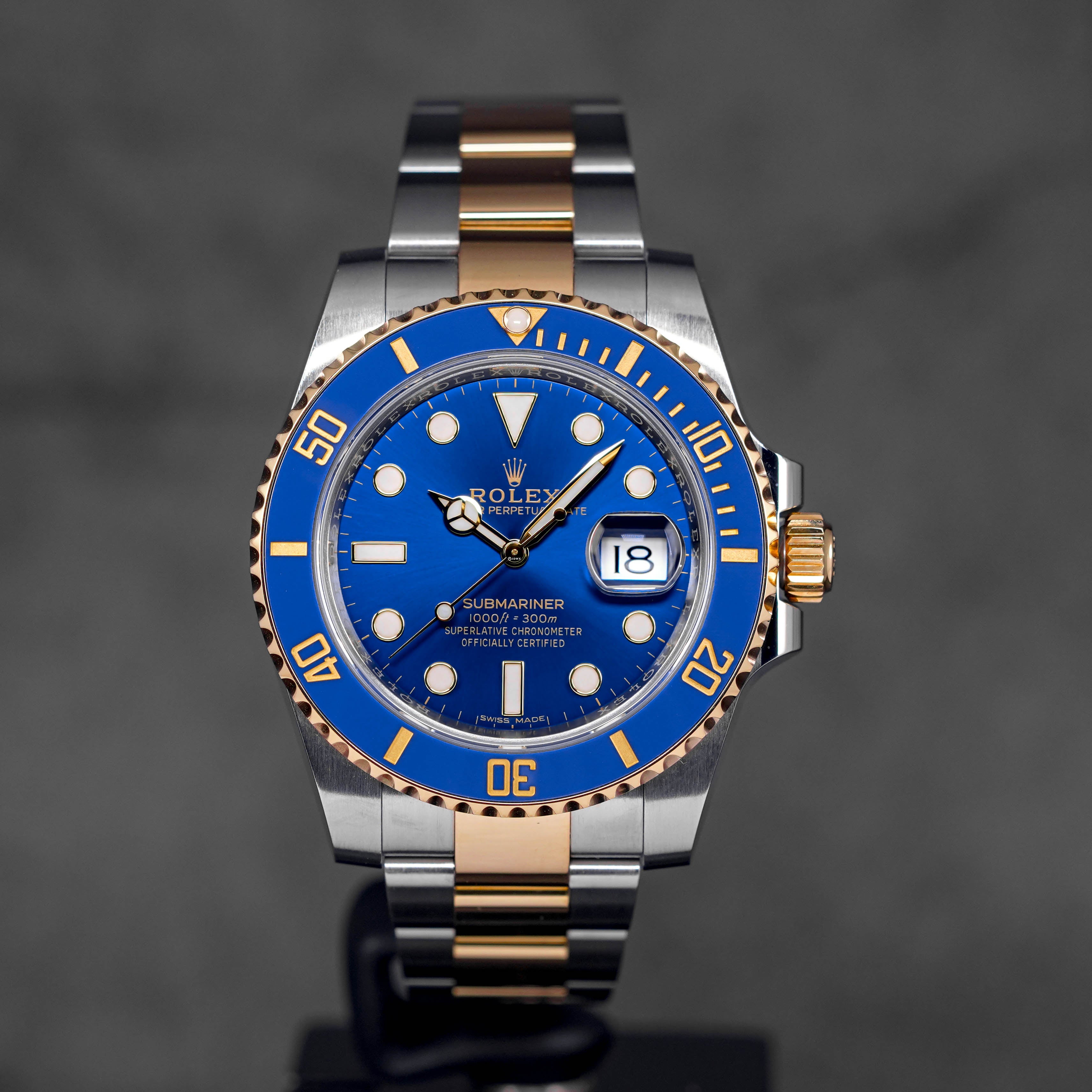 SUBMARINER DATE 40MM TWOTONE YELLOWGOLD BLUE DIAL (2018)