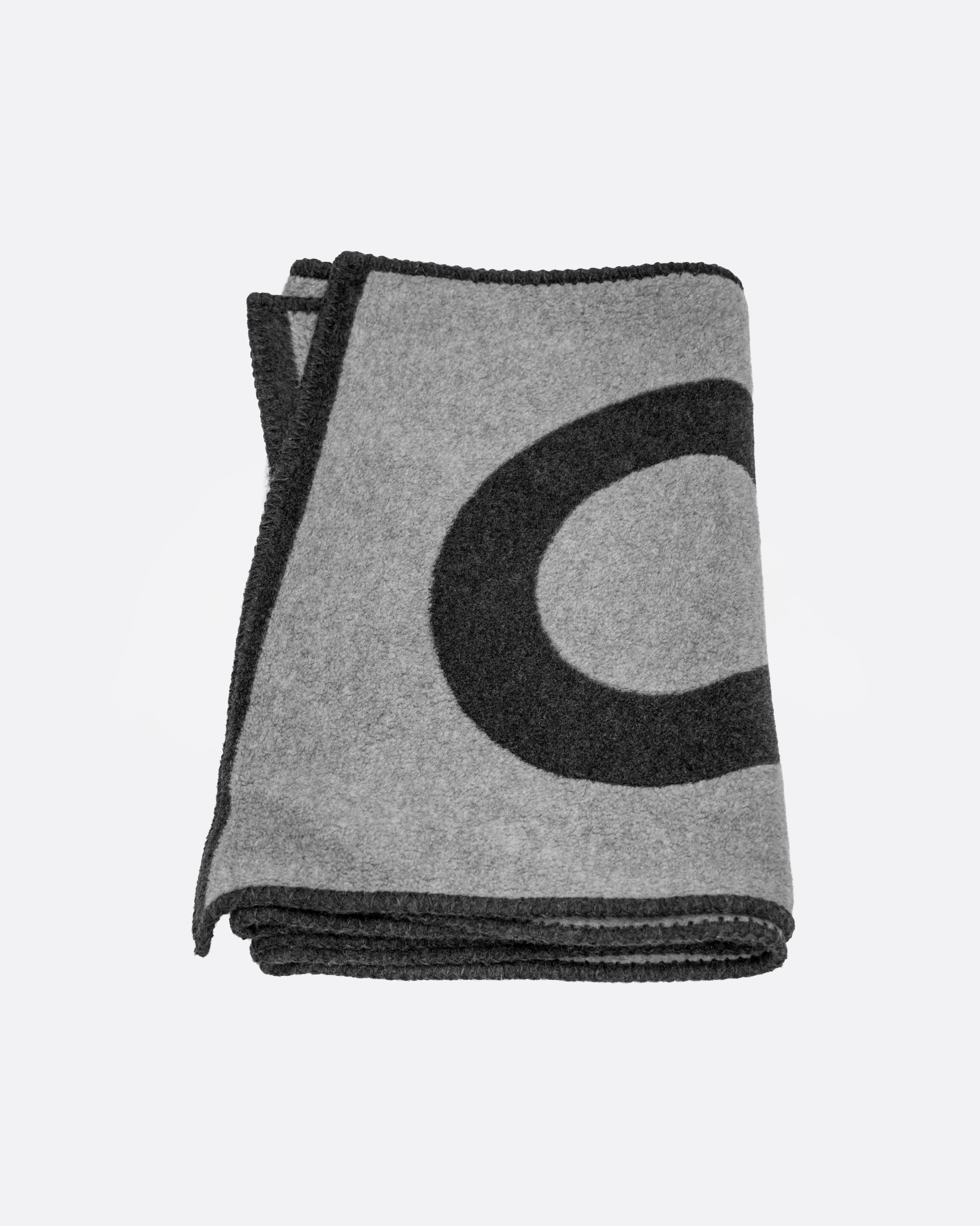 LOGO SHAWL SILK × CASHMERE GRAY