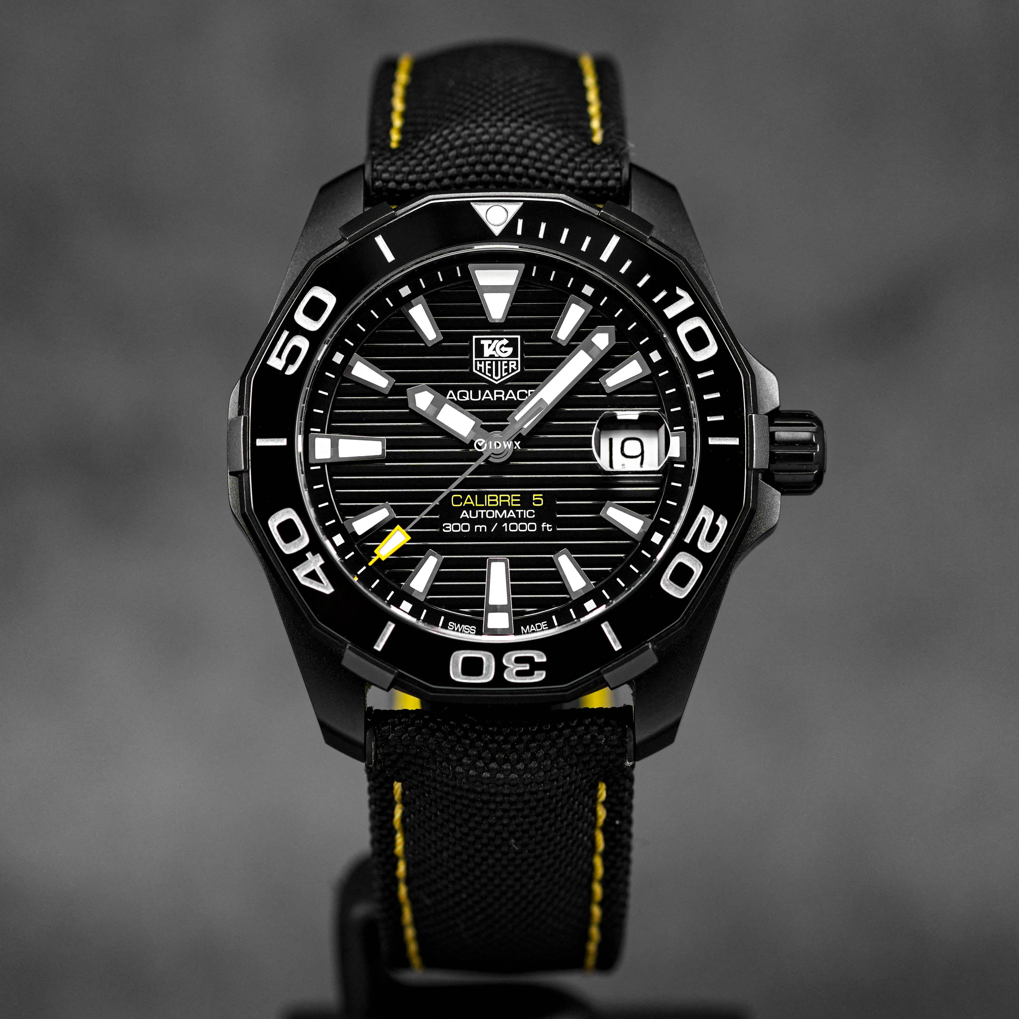 AQUARACER 300M STEEL BLACK CANVAS STRAP (2022)