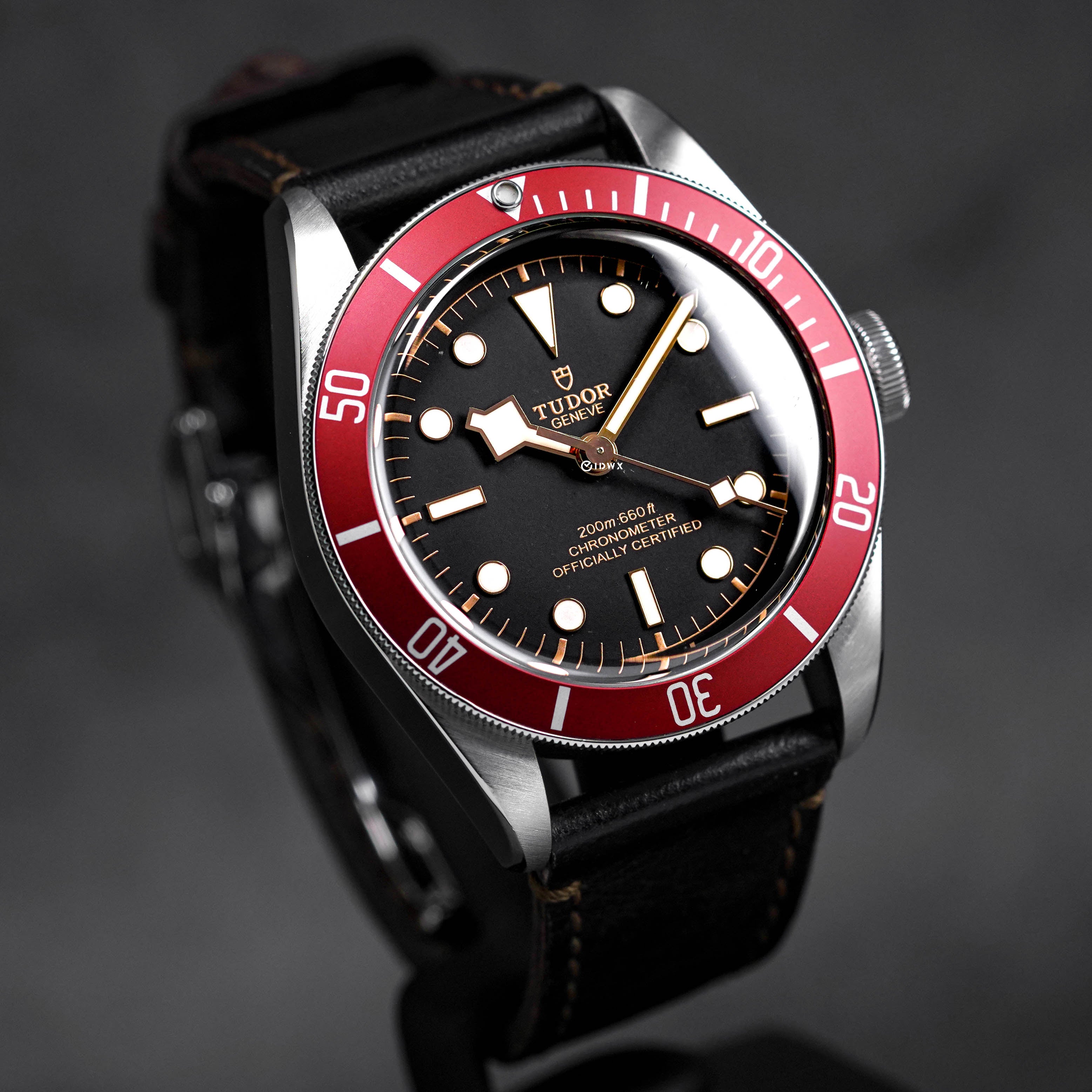 HERITAGE BLACK BAY 41 RED LEATHER STRAP (2022)