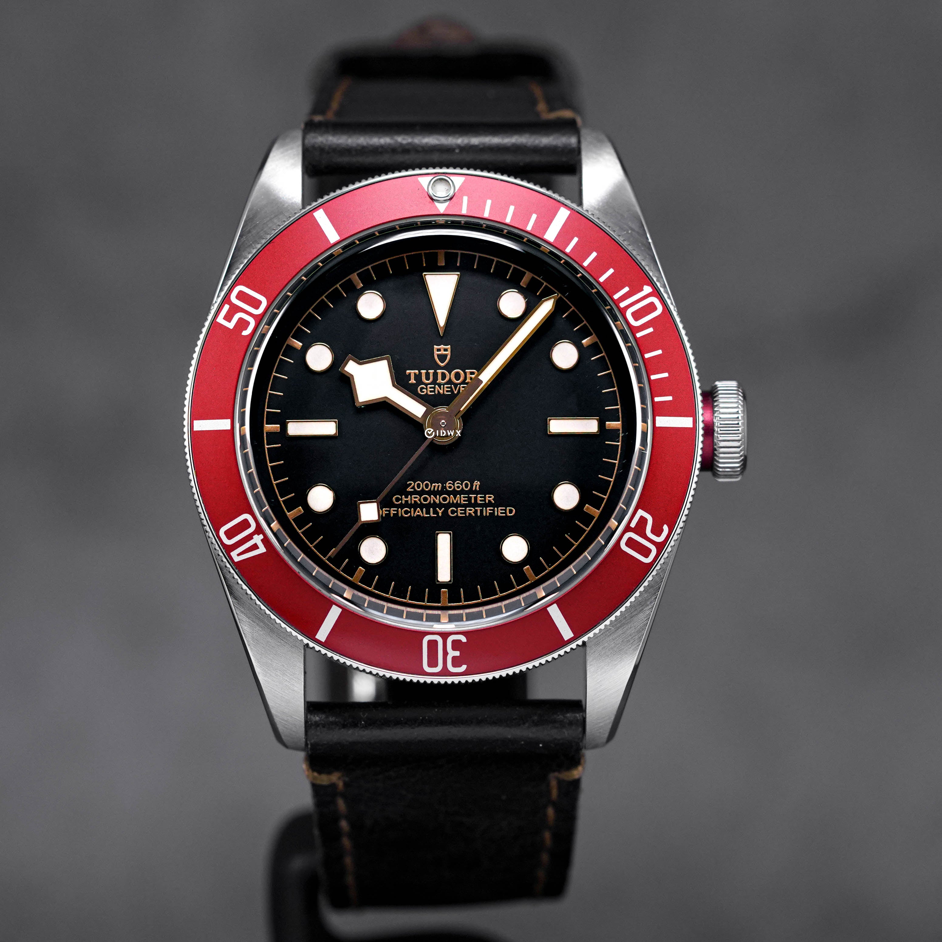 HERITAGE BLACK BAY 41 RED LEATHER STRAP (2022)