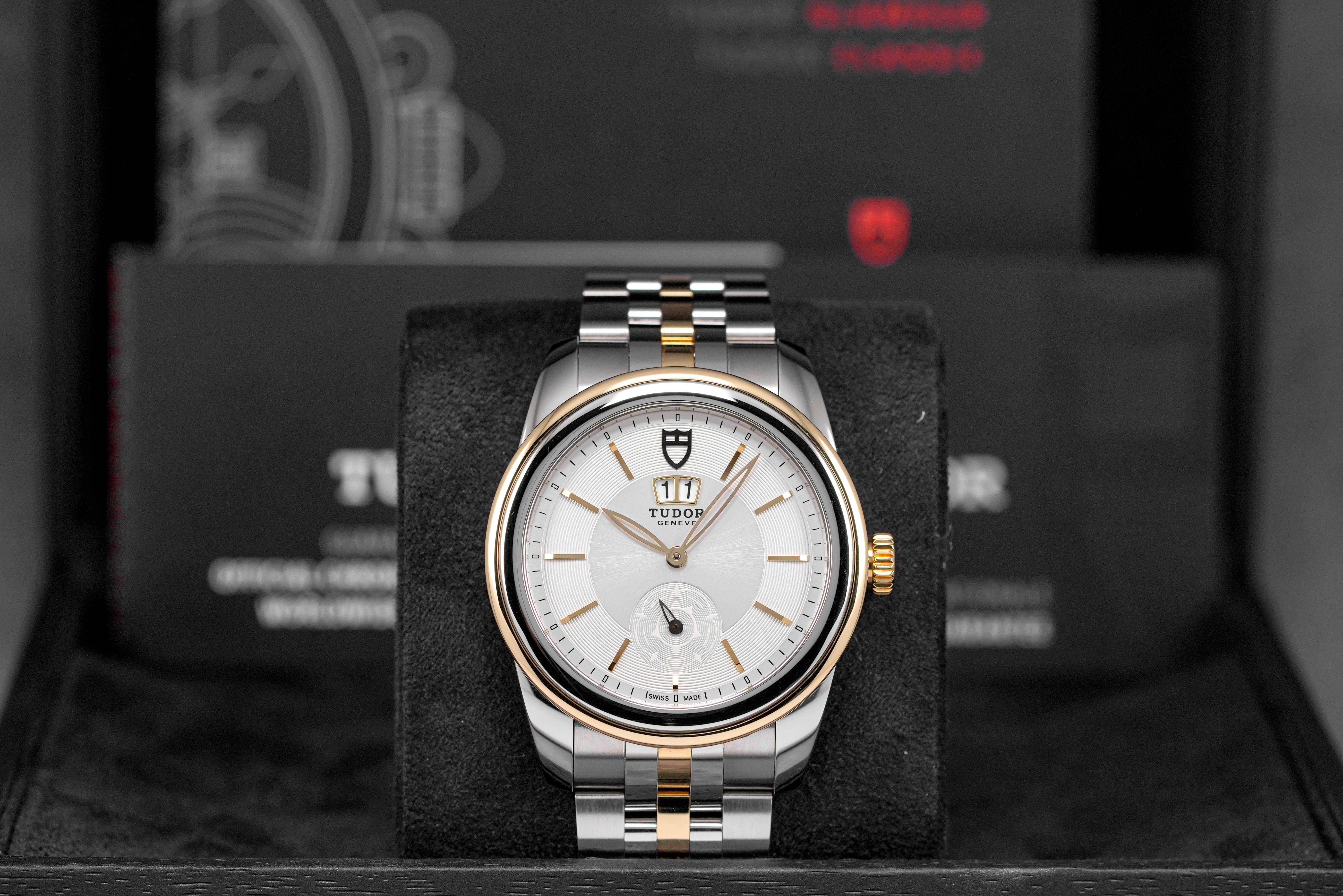 GLAMOUR DOUBLE DATE TWOTONE YELLOWGOLD SILVER DIAL (2021)