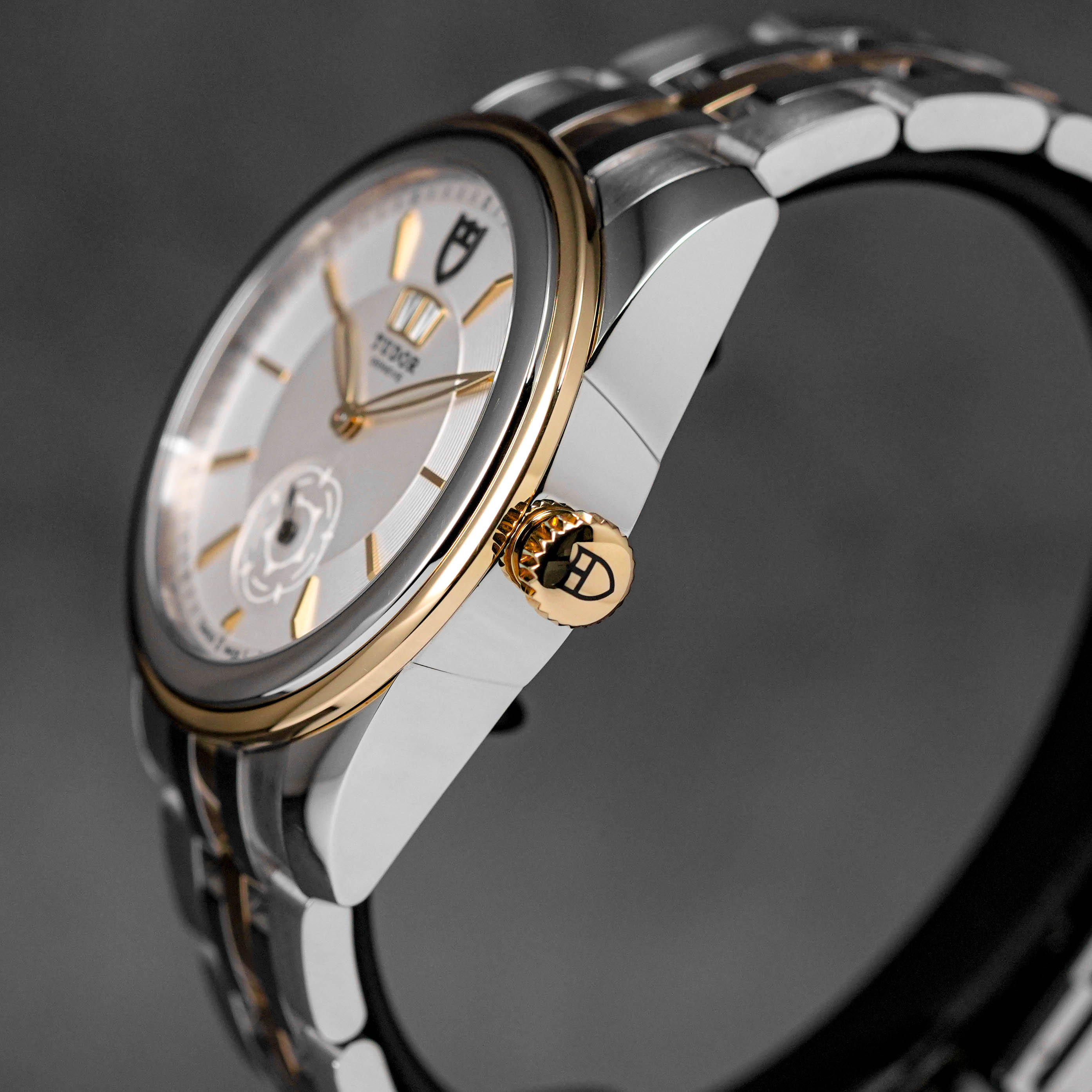 GLAMOUR DOUBLE DATE TWOTONE YELLOWGOLD SILVER DIAL (2021)