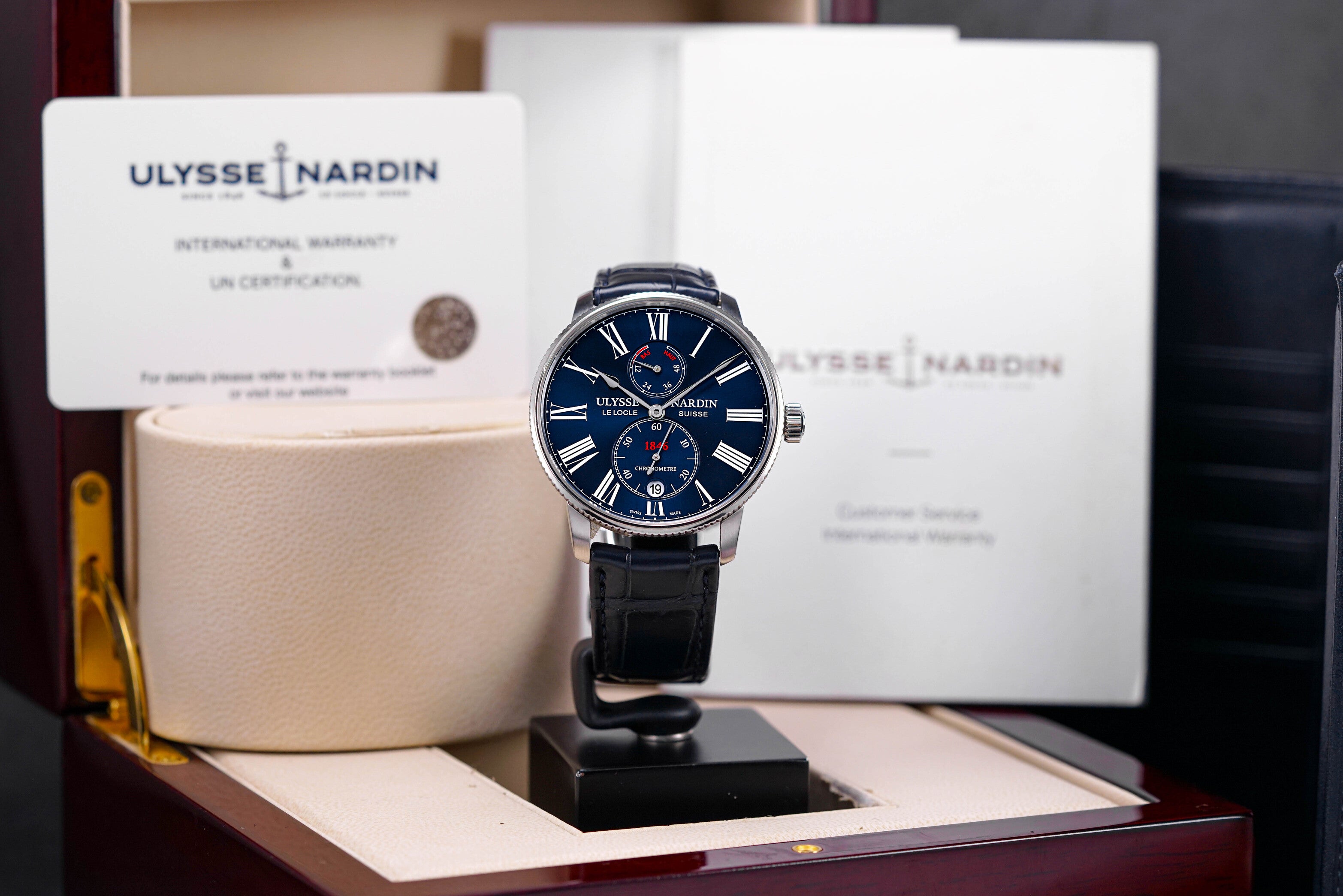 MARINE TORPILLEUR 42MM BLUE DIAL LEATHER STRAP (2018)