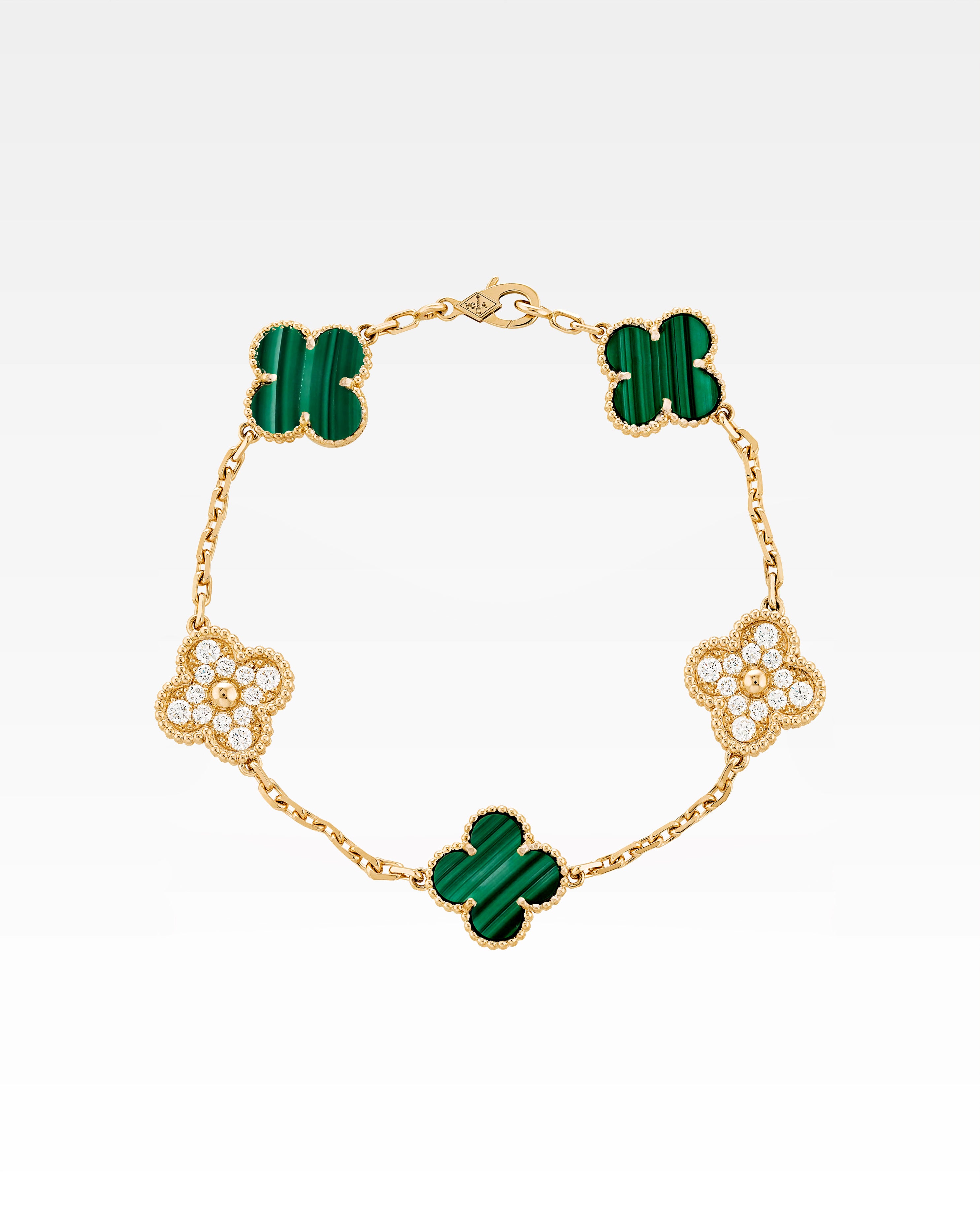 VINTAGE ALHAMBRA BRACELET – MALACHITE & DIAMONDS