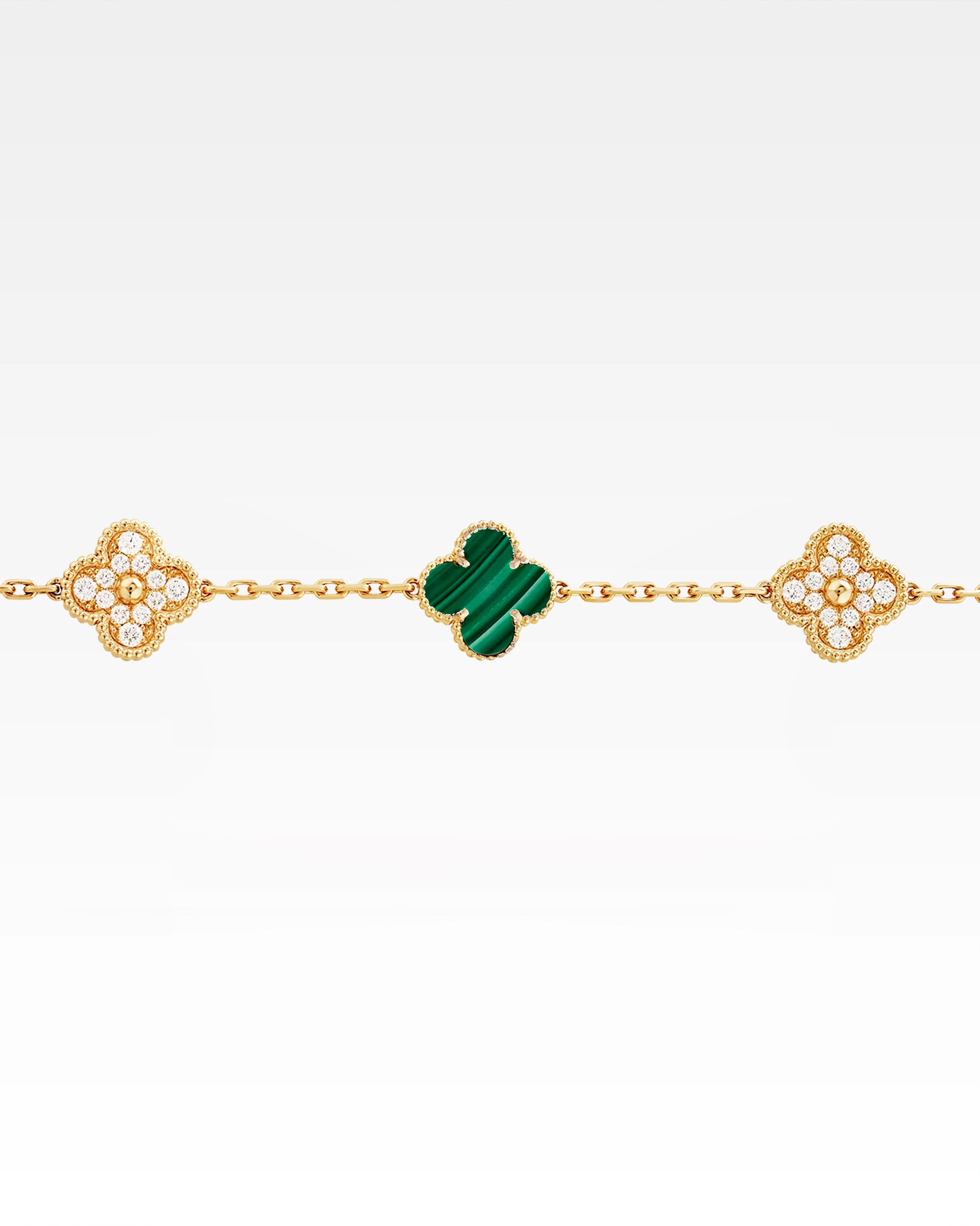 VINTAGE ALHAMBRA BRACELET – MALACHITE & DIAMONDS