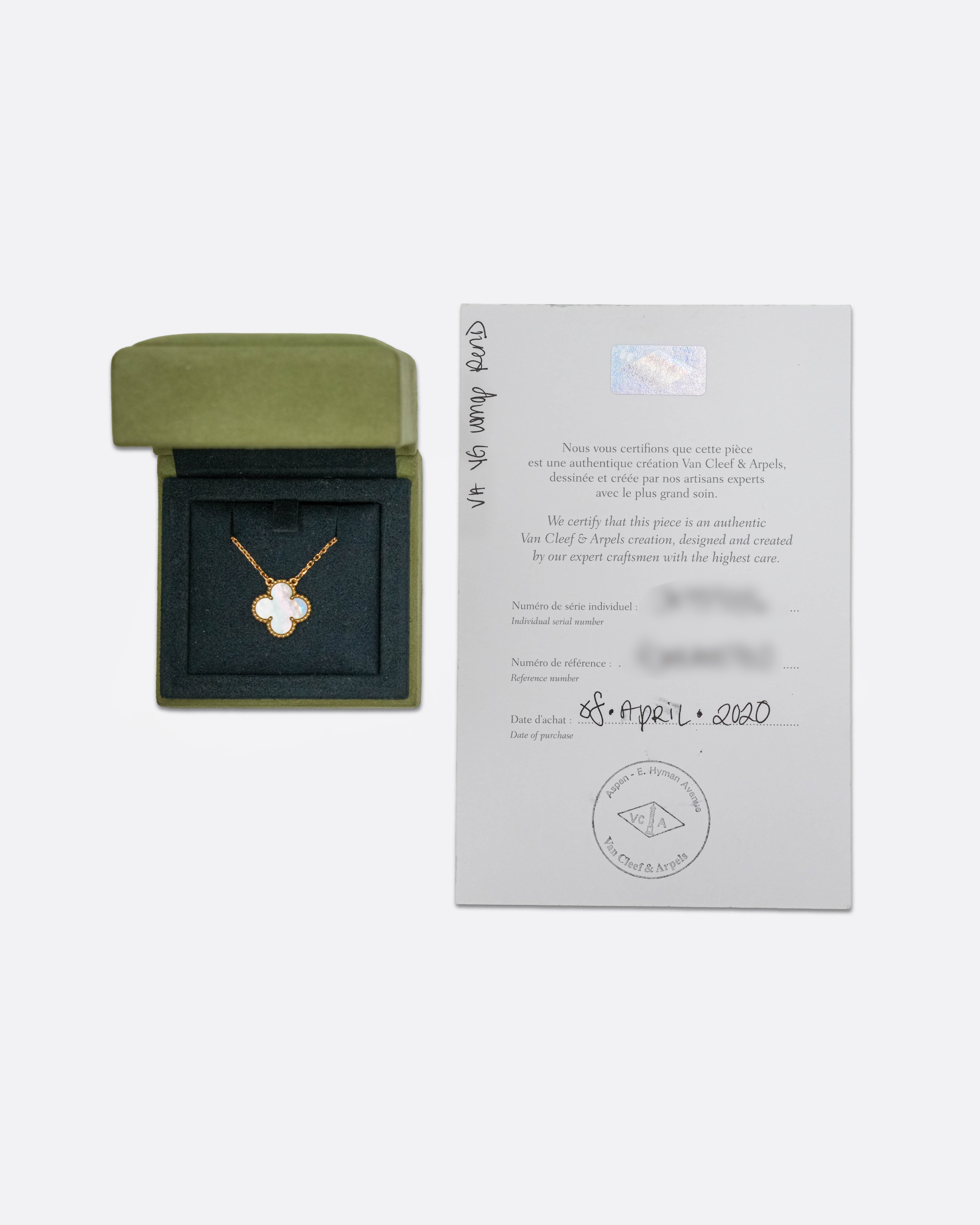 VINTAGE ALHAMBRA MOTHER OF PEARL NECKLACE (2020)