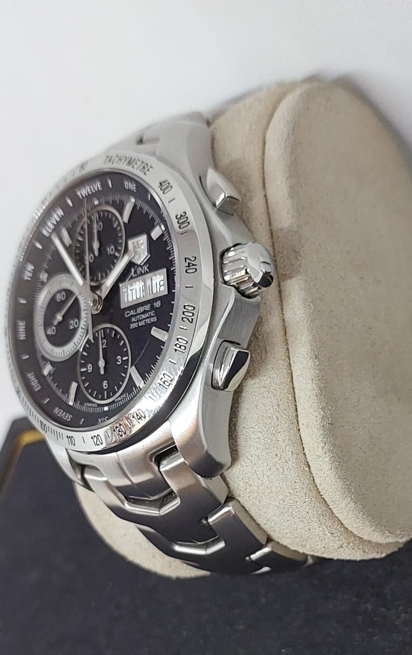 LINK DAY-DATE CHRONOGRAPH CALIBRE 16 BLACK DIAL (UNDATED)