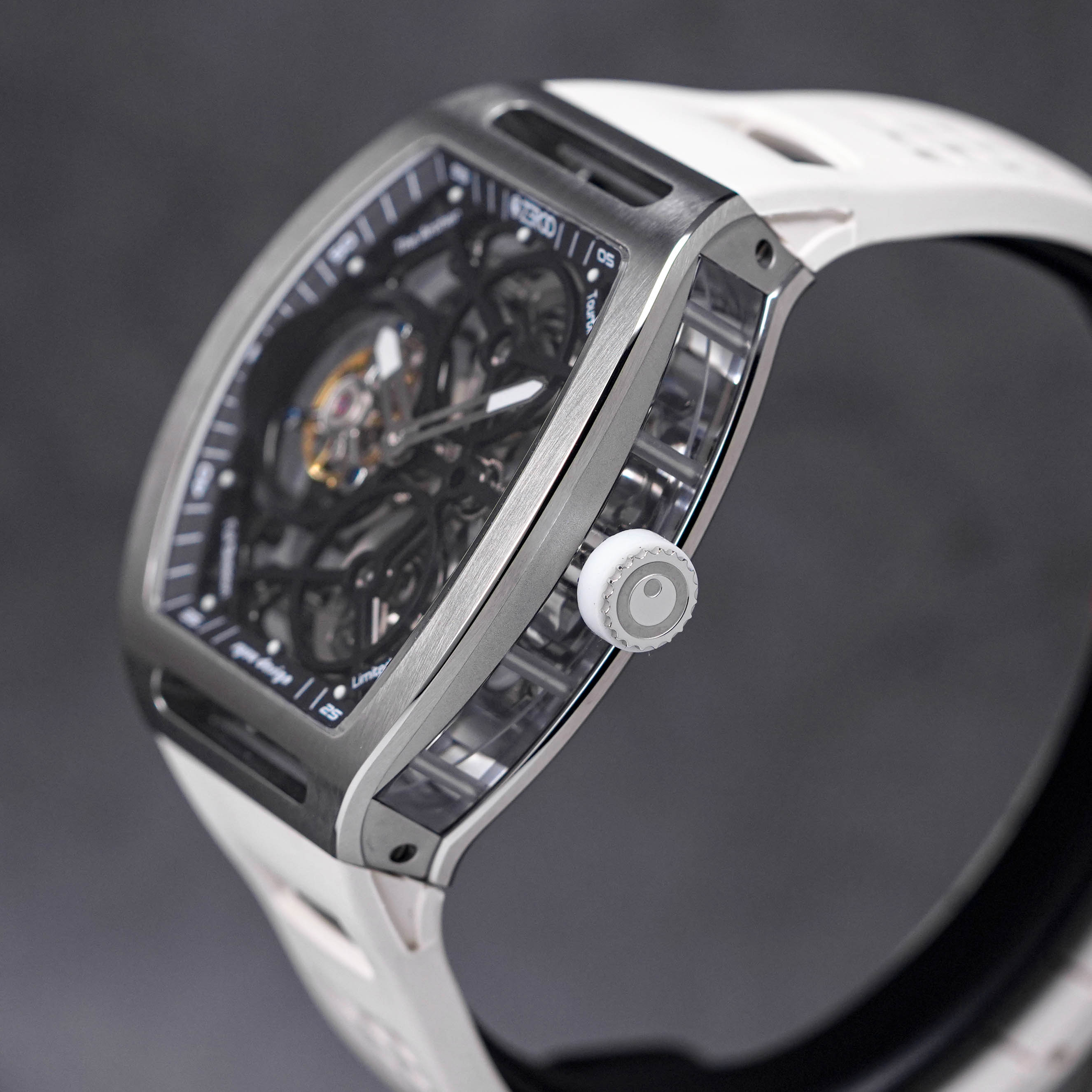 T4 THE ARCHER FULL SKELETON TOURBILLON STEEL WHITE RUBBER STRAP (2023)