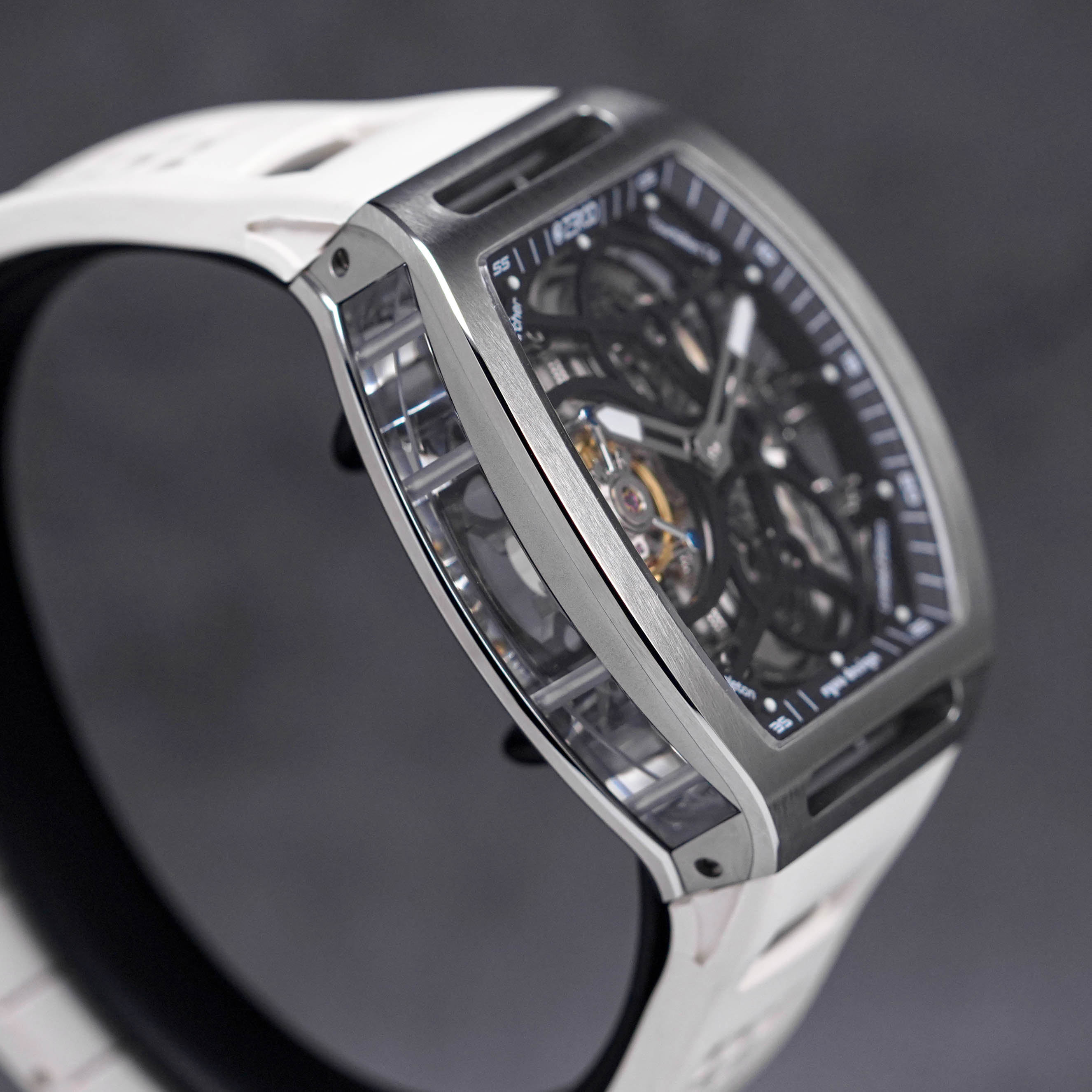 T4 THE ARCHER FULL SKELETON TOURBILLON STEEL WHITE RUBBER STRAP (2023)