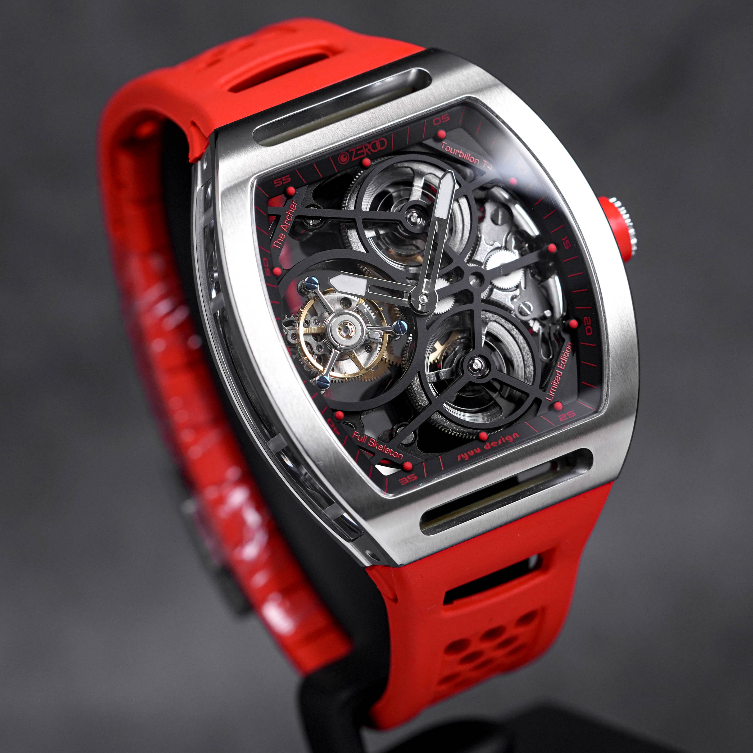 T4 THE ARCHER FULL SKELETON TOURBILLON RED RUBBER (2023)