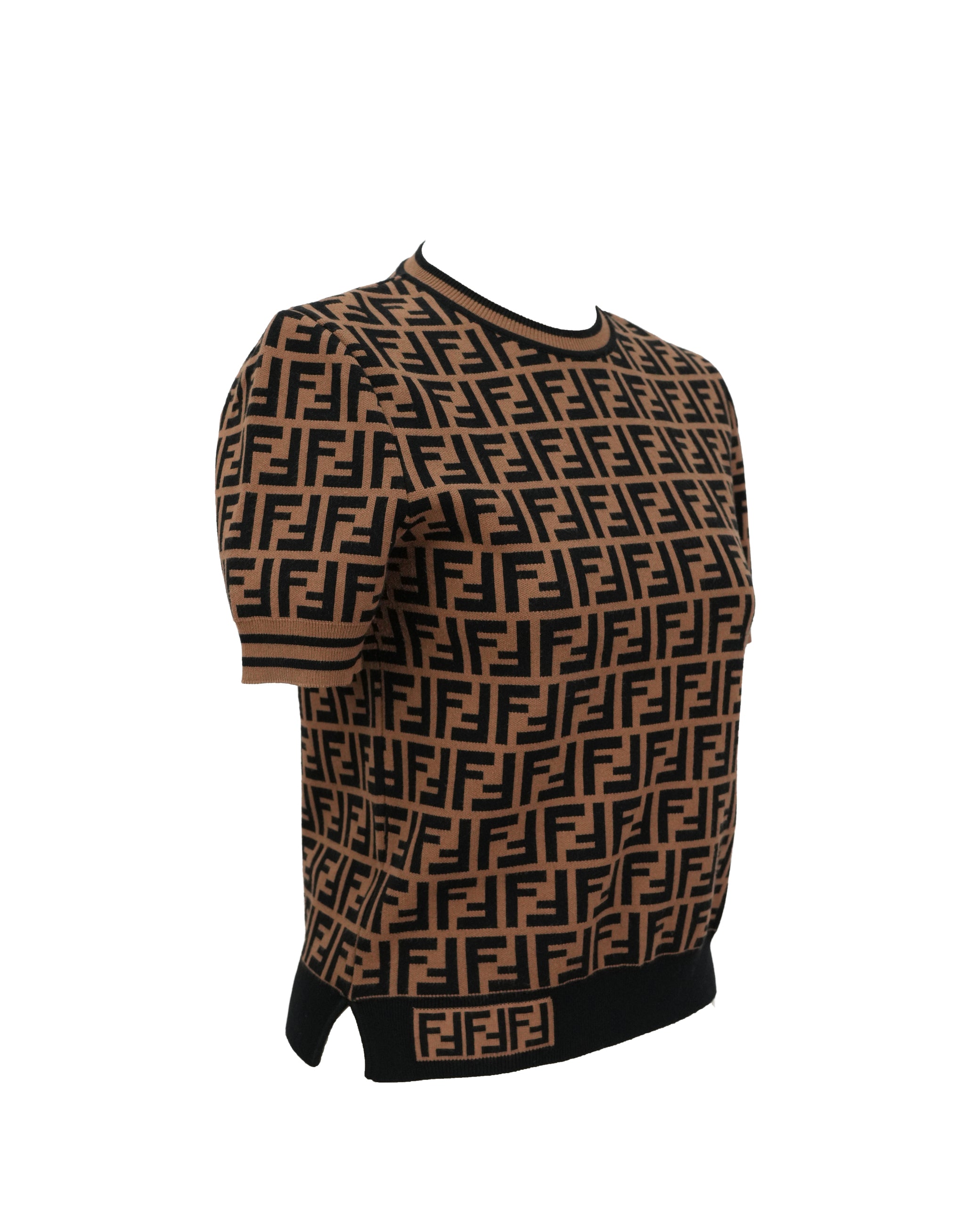 ZUCCA SHORT SLEEVE KNITWEAR SIZE 42 BROWN