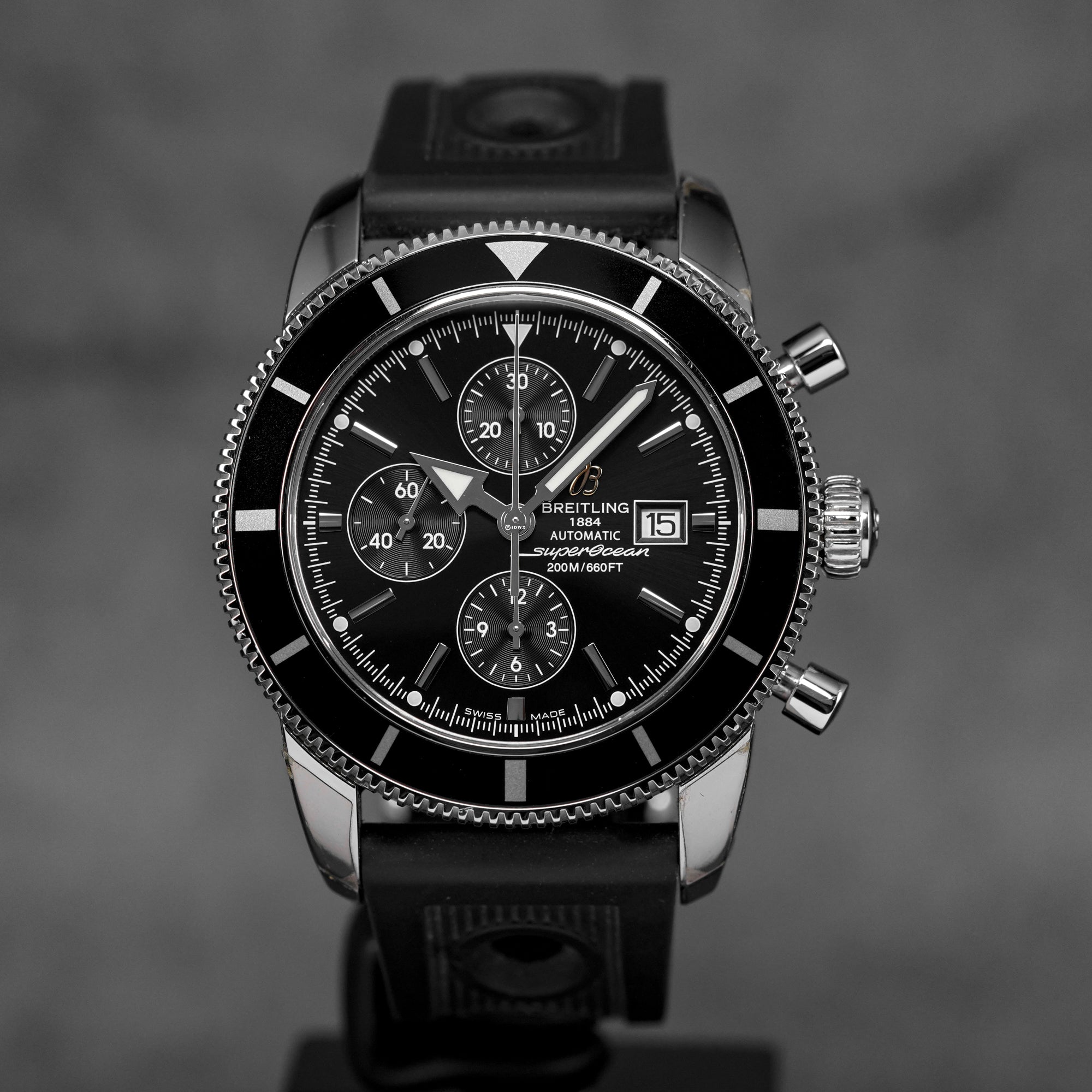 harga breiling super ocean heritage 46mm chrono black