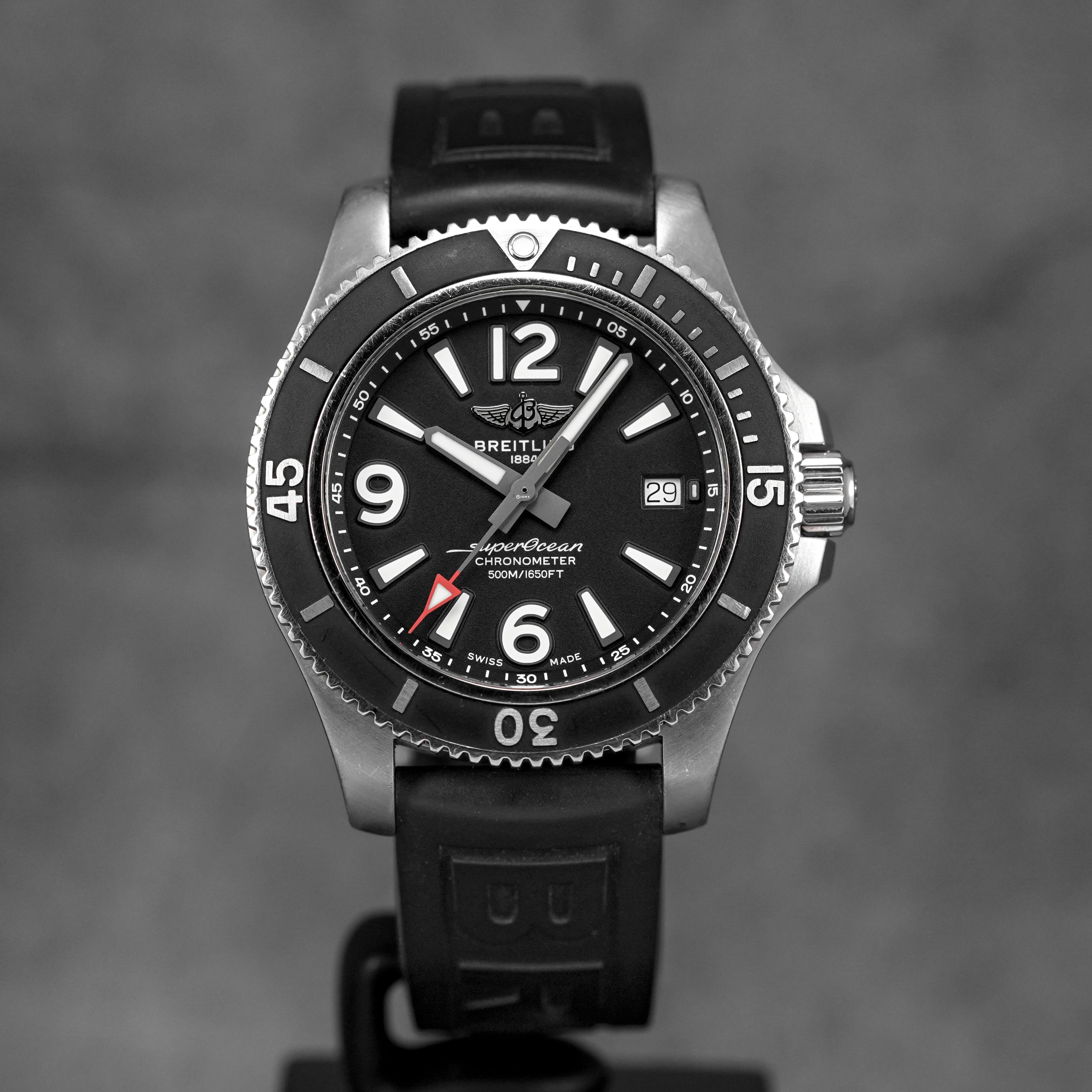 harga breitling superocean 42 black