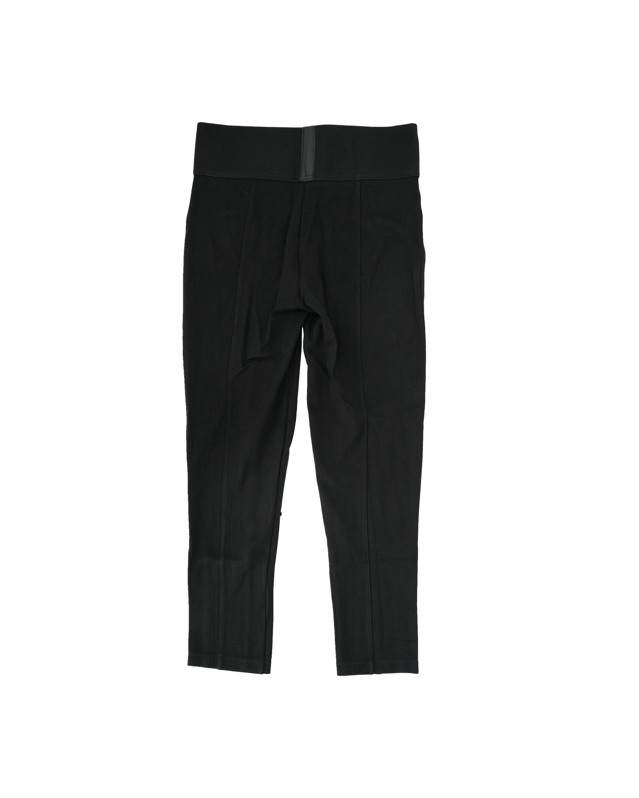 HIGH-WAIST TAPERED ANKLE PANTS BLACK SIZE M