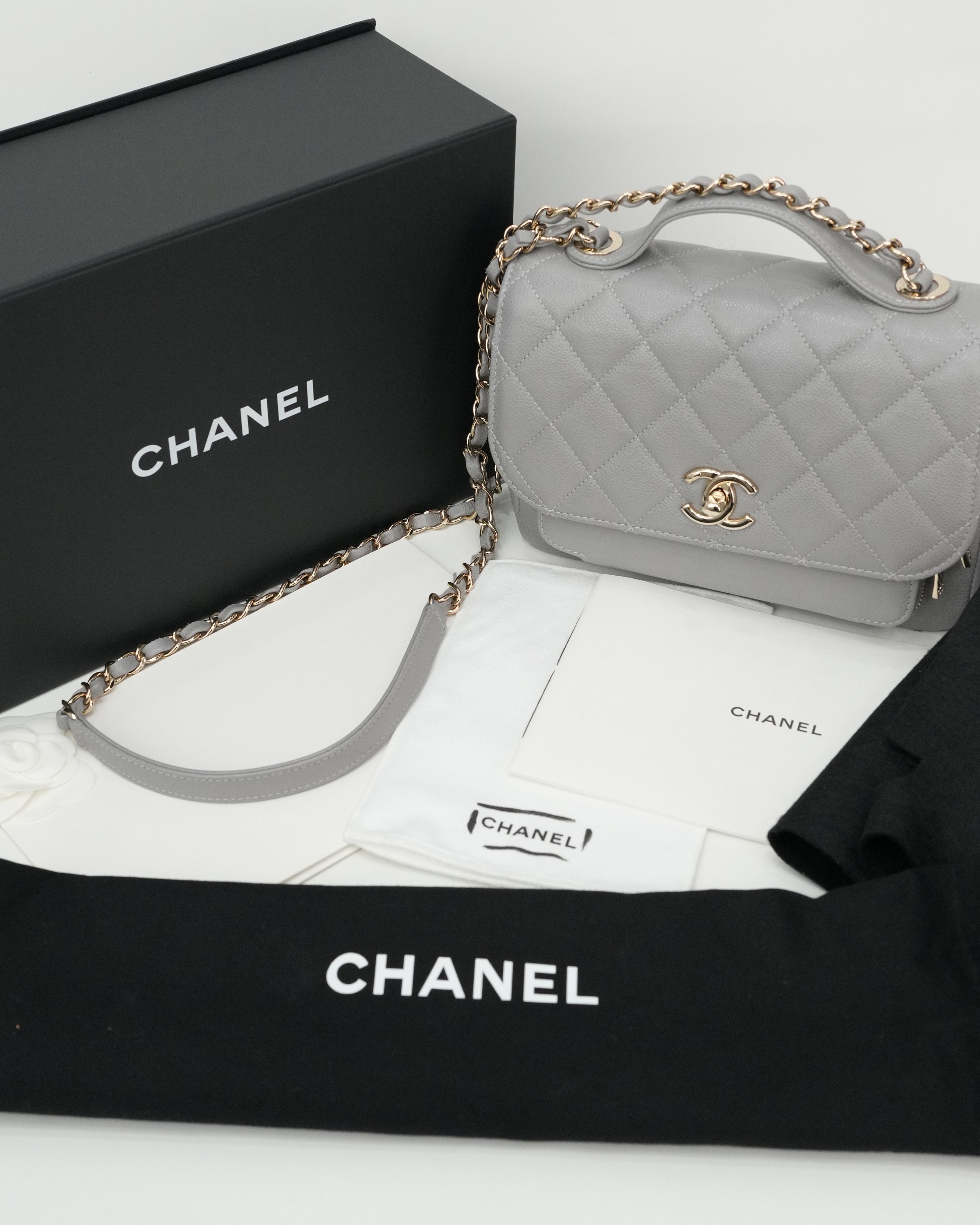 BUSINESS AFFINITY CAVIAR GOLD HARDWARE GRAY