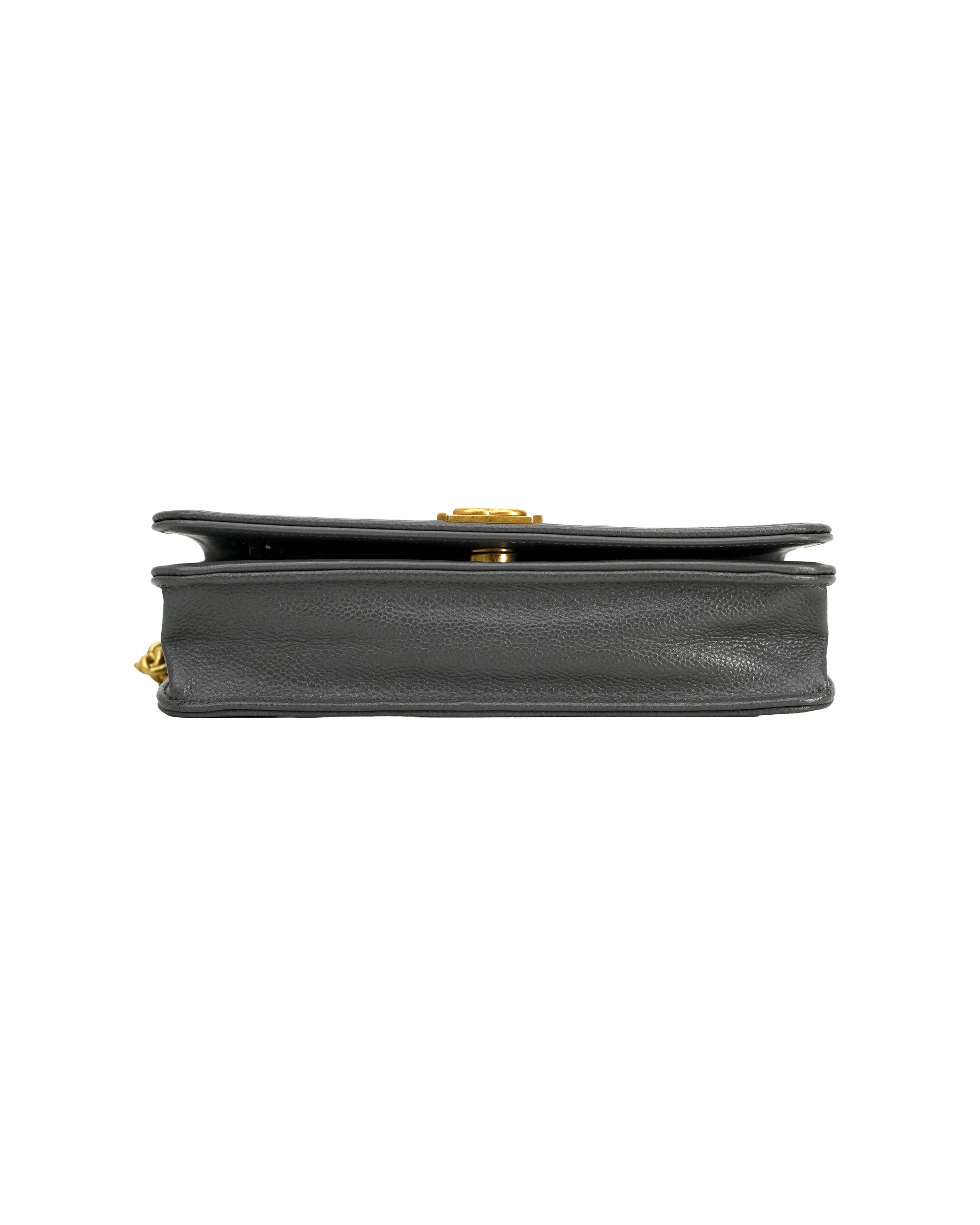 BOY WALLET ON CHAIN CAVIAR GREY GHW