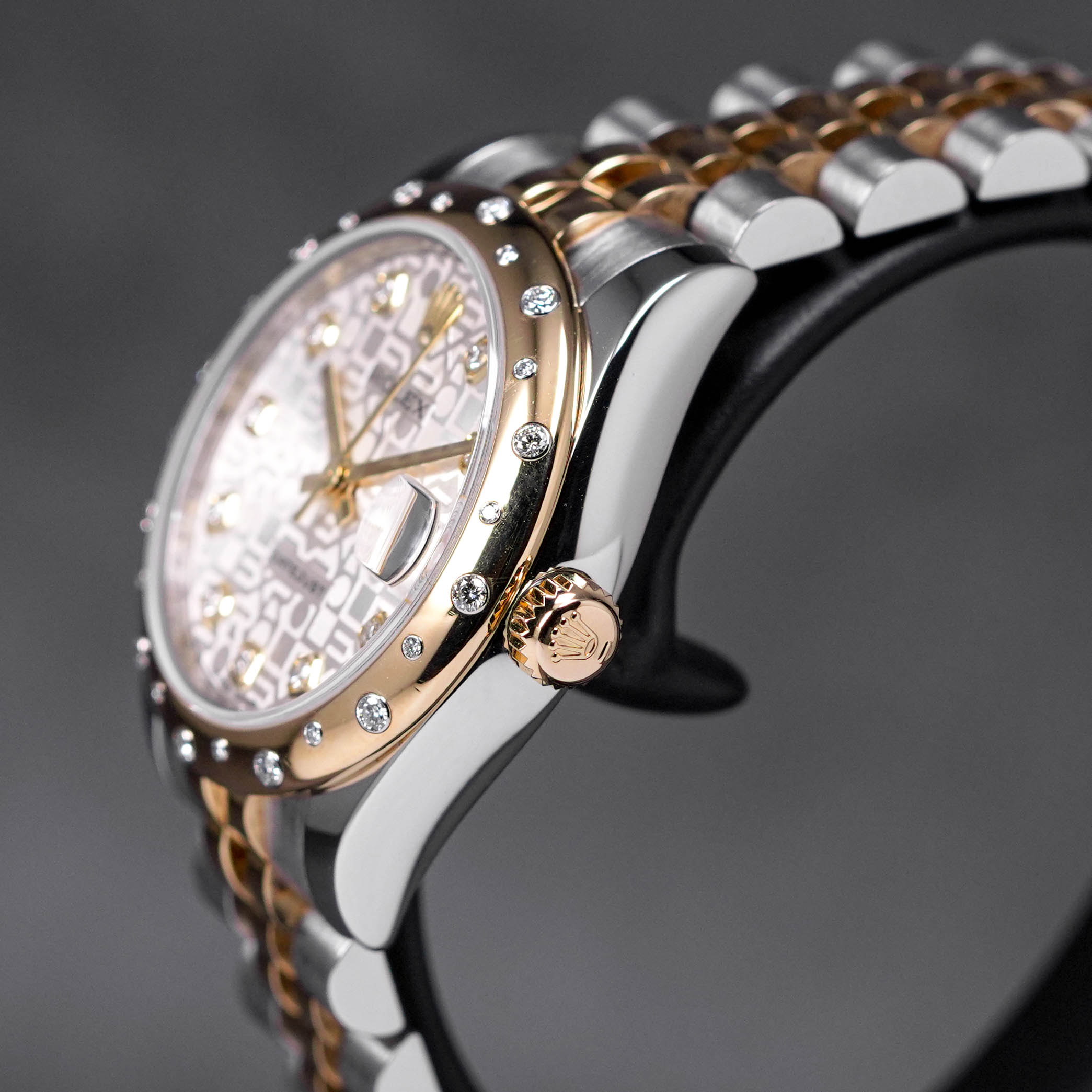 DATEJUST 31MM TWOTONE YELLOWGOLD COMPUTERIZED WHITE DIAMOND DIAL DOMED DIAMOND (2011)